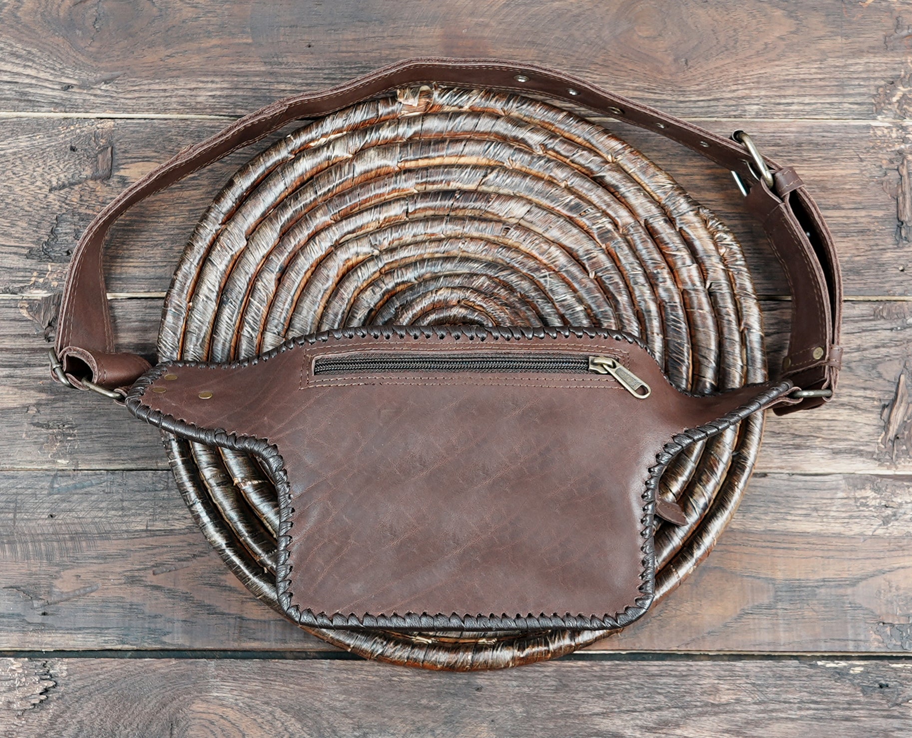 Buy Brown Leather Utility Belt Pouch With Real Gems Stone Online in USA