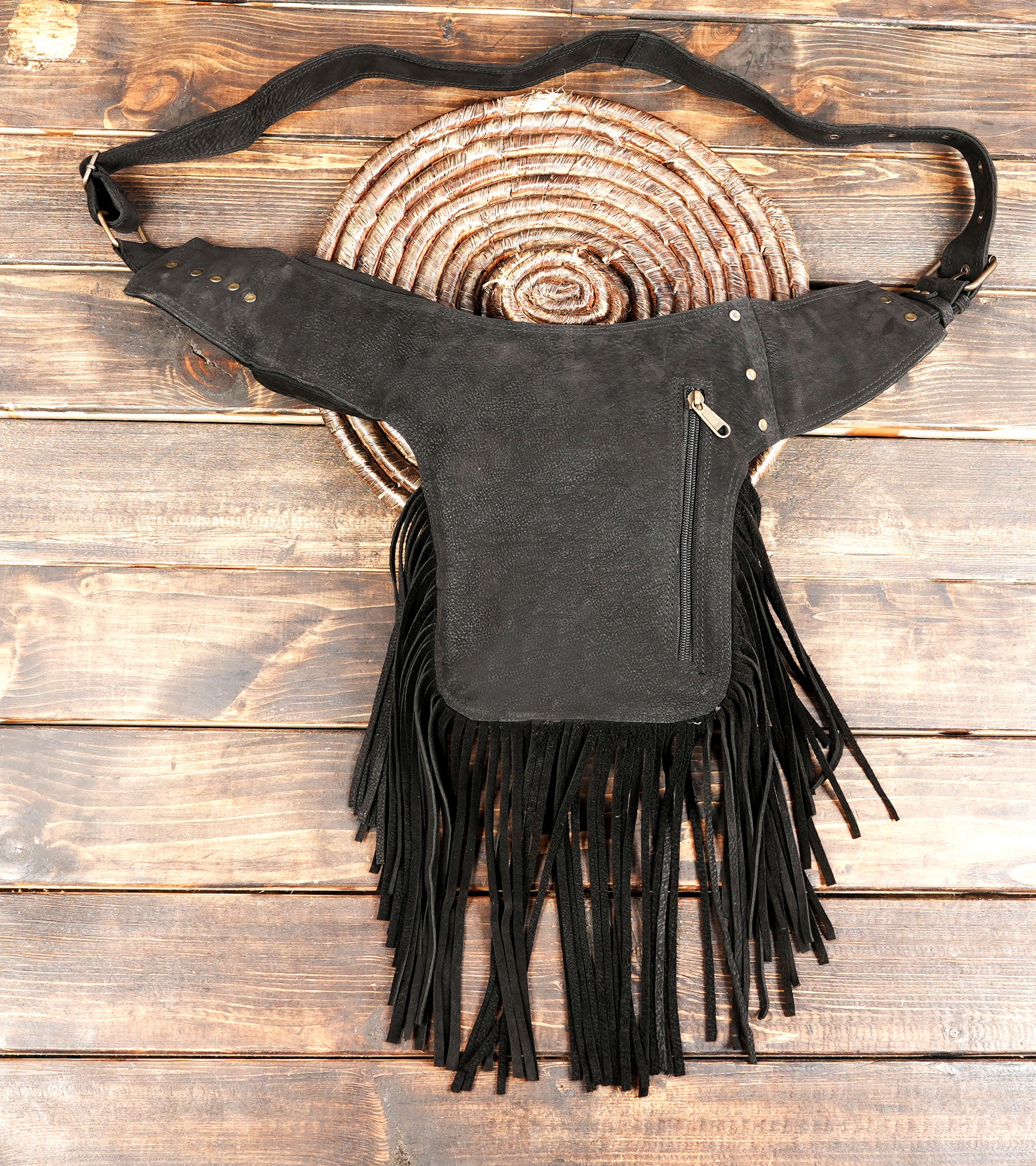 Fringe belt bag, Fringe fanny pack, Burgundy belt bag, Leather waist bag fringe, Leather fanny pack with removable fringe.