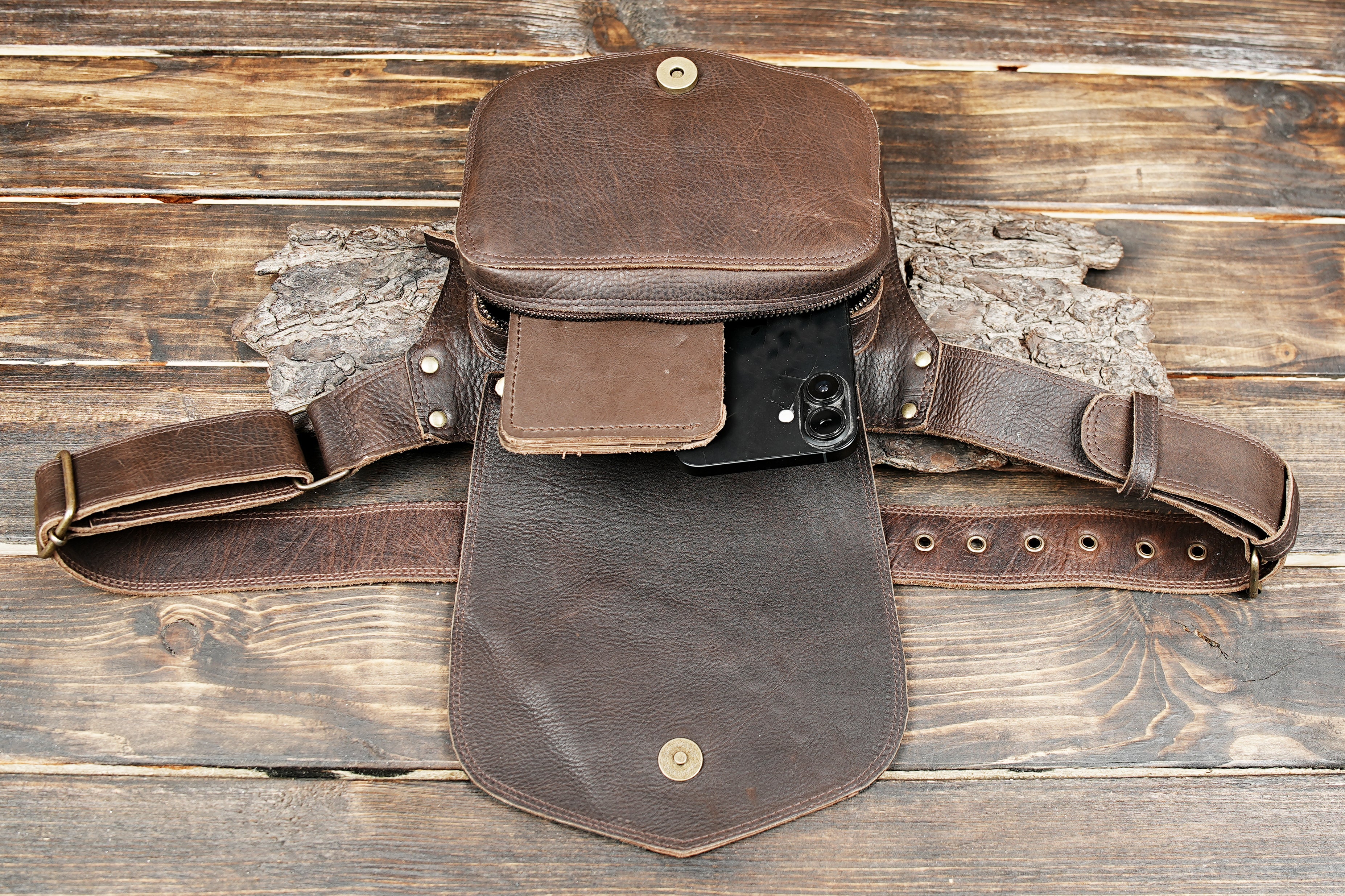 Leather Fanny Pack Vintage Leather Waist Bag Fanny Pack 