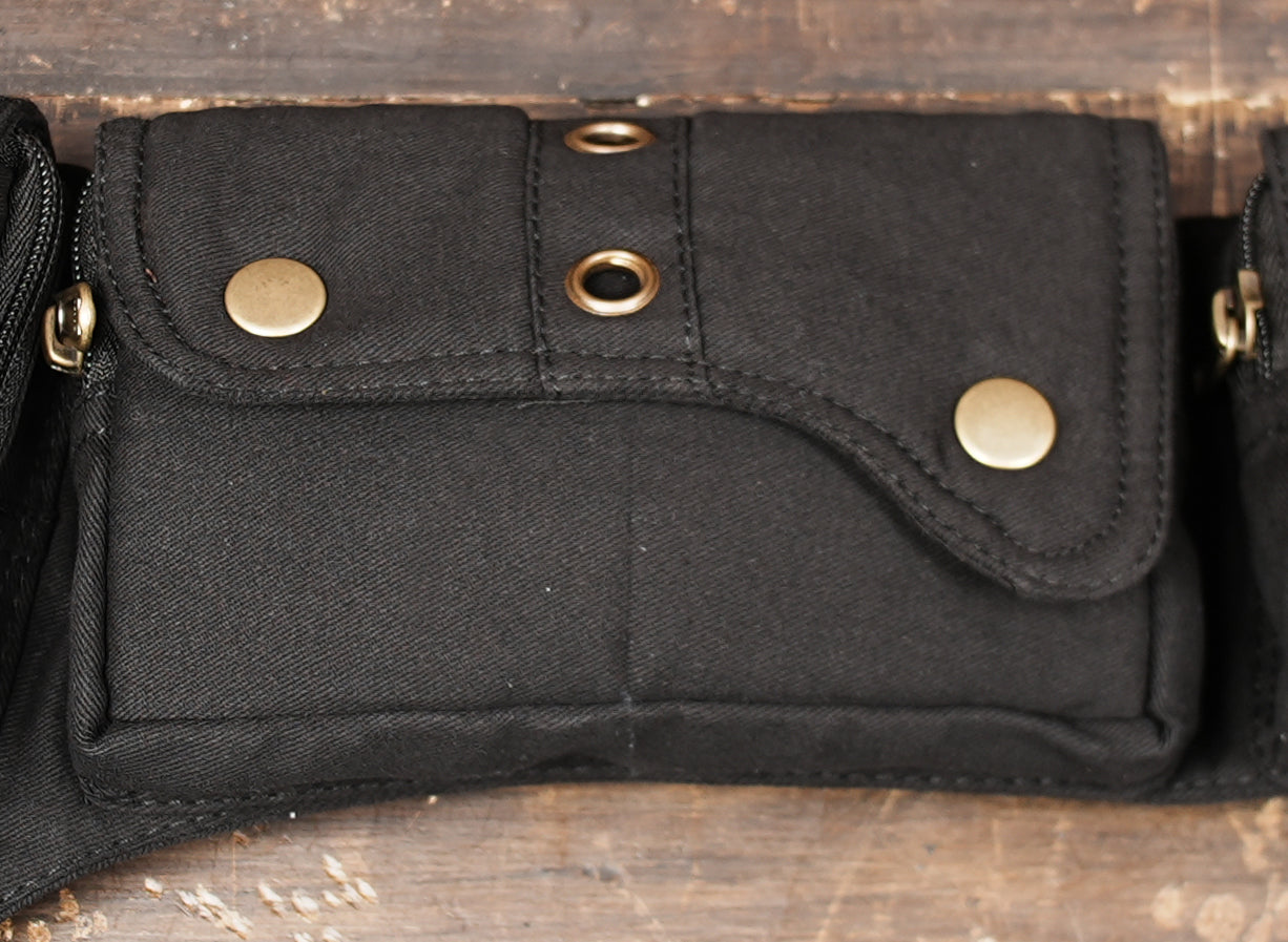 Cotton utility hip pack for festivals hiking travel and everyday use