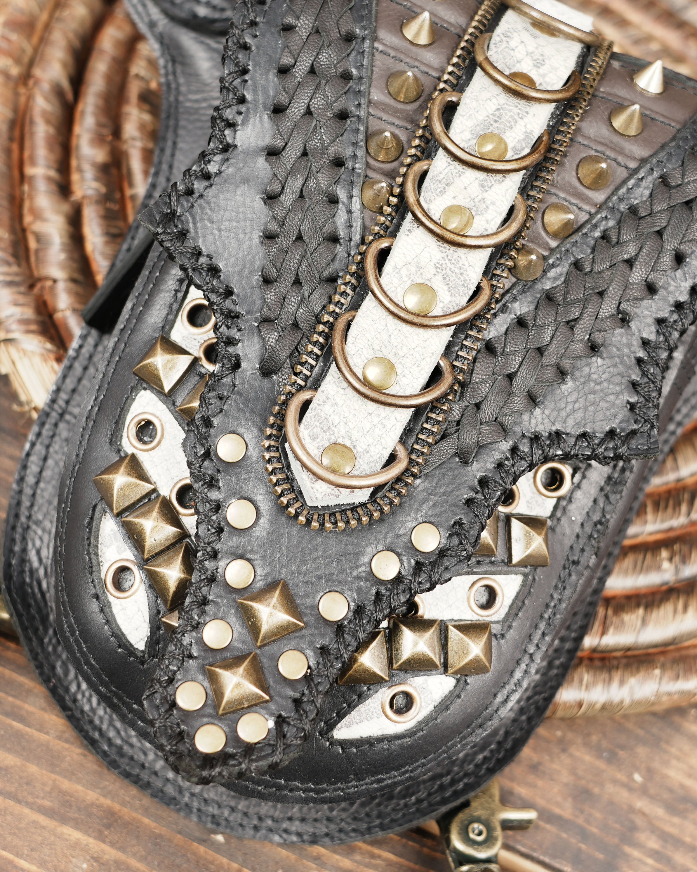 Handcrafted Leather Waist Thigh Belt with Studded Gothic Design || Statement Leather Waist Thigh Belt for Gothic and Festival Wear(LT-AB-WBTS-6001)