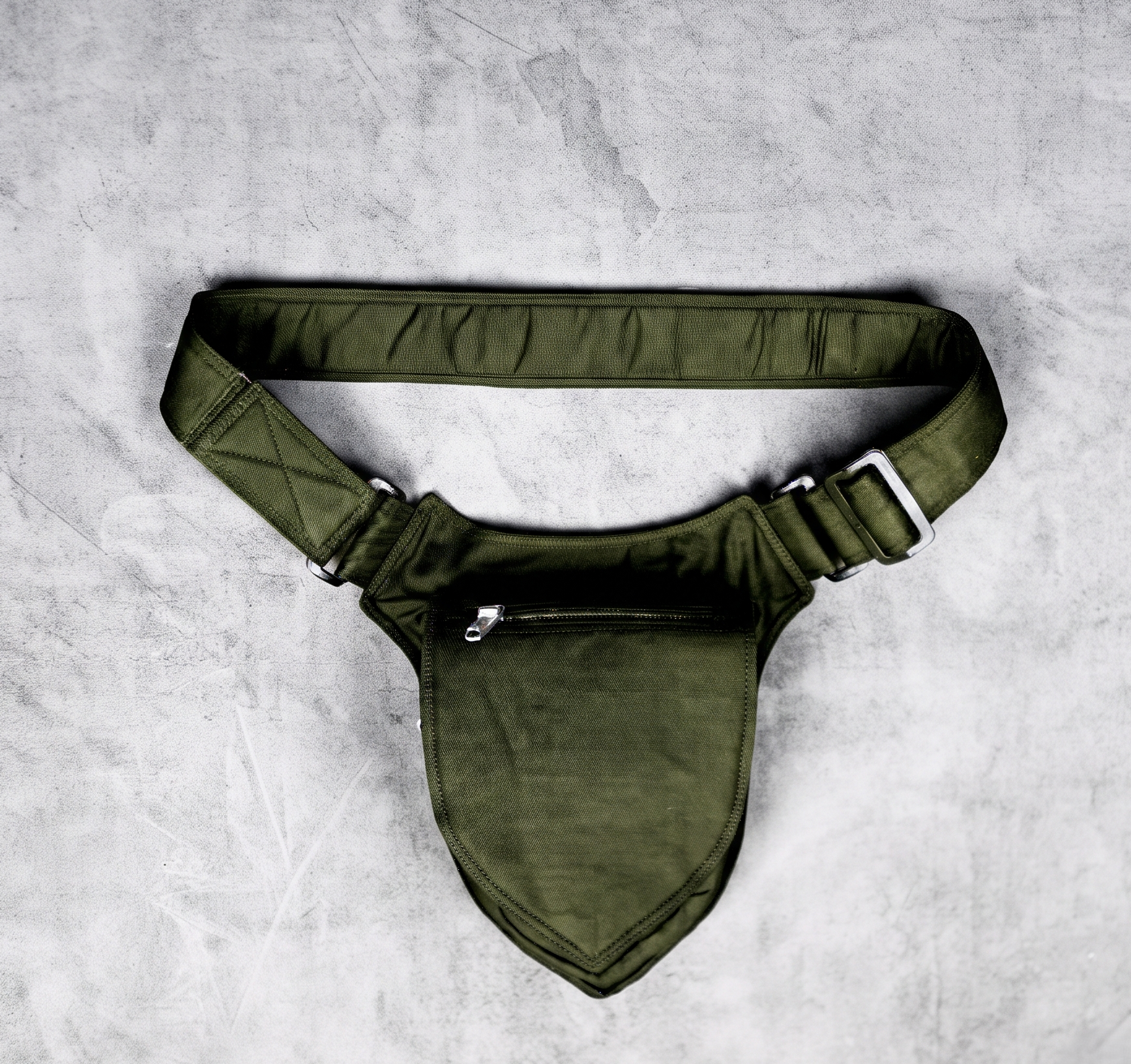 Compact cotton fanny pack with front shield pocket