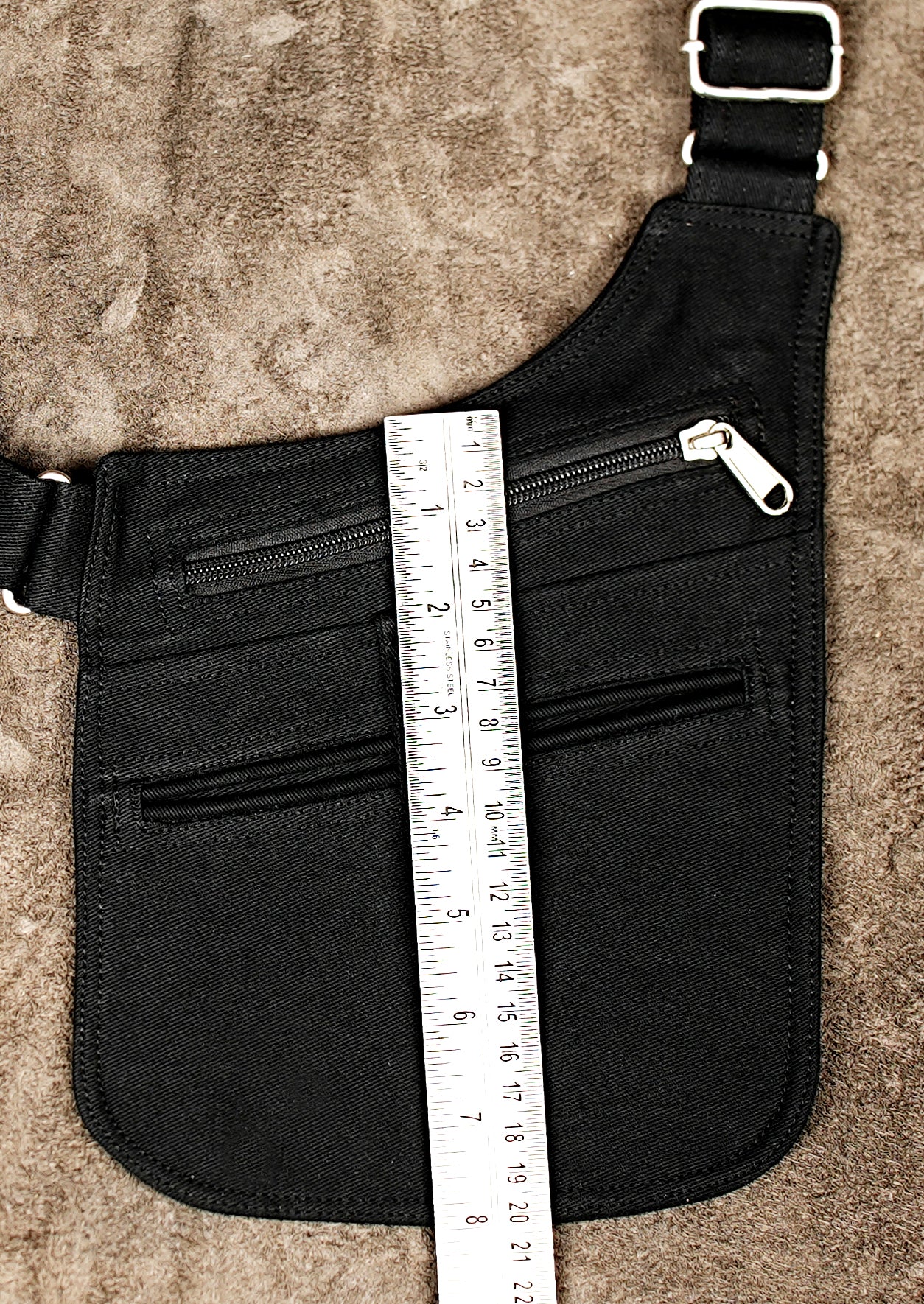 Rave holster bag in cotton with two hip pockets
