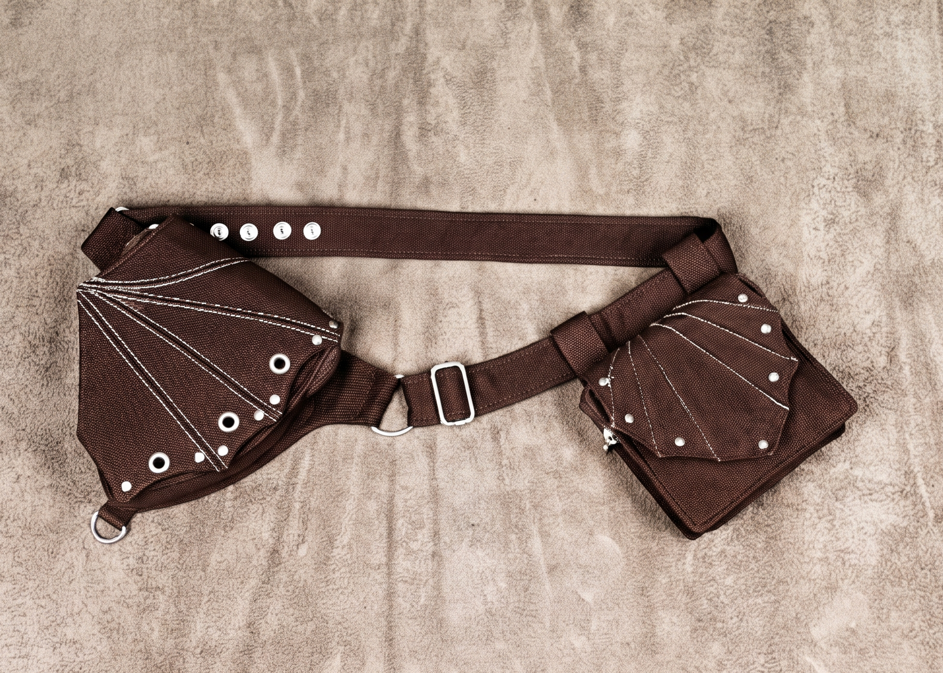 Black cotton everyday carry belt with secure zip compartments
