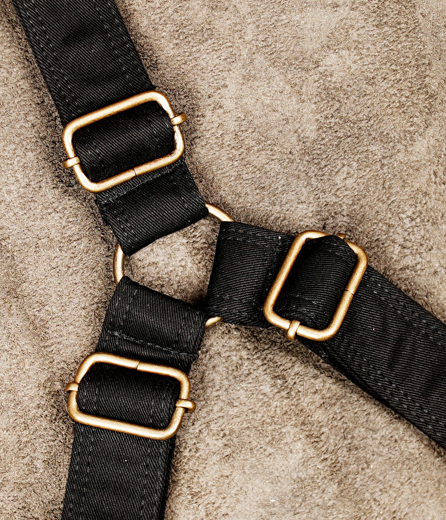 Black canvas shoulder holster with adjustable Y-back harness straps