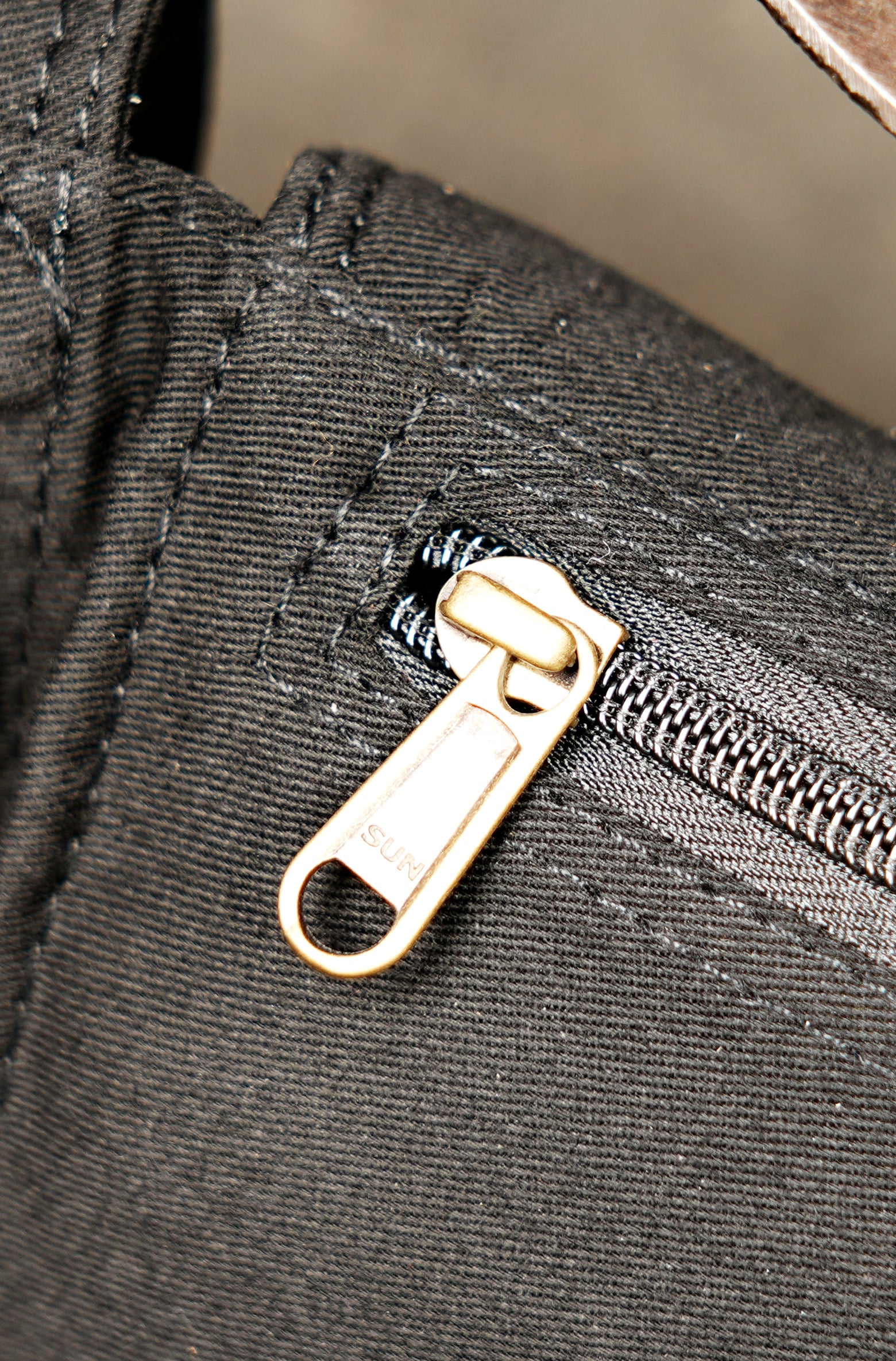 Handmade black cotton waist pouch belt with three front pockets