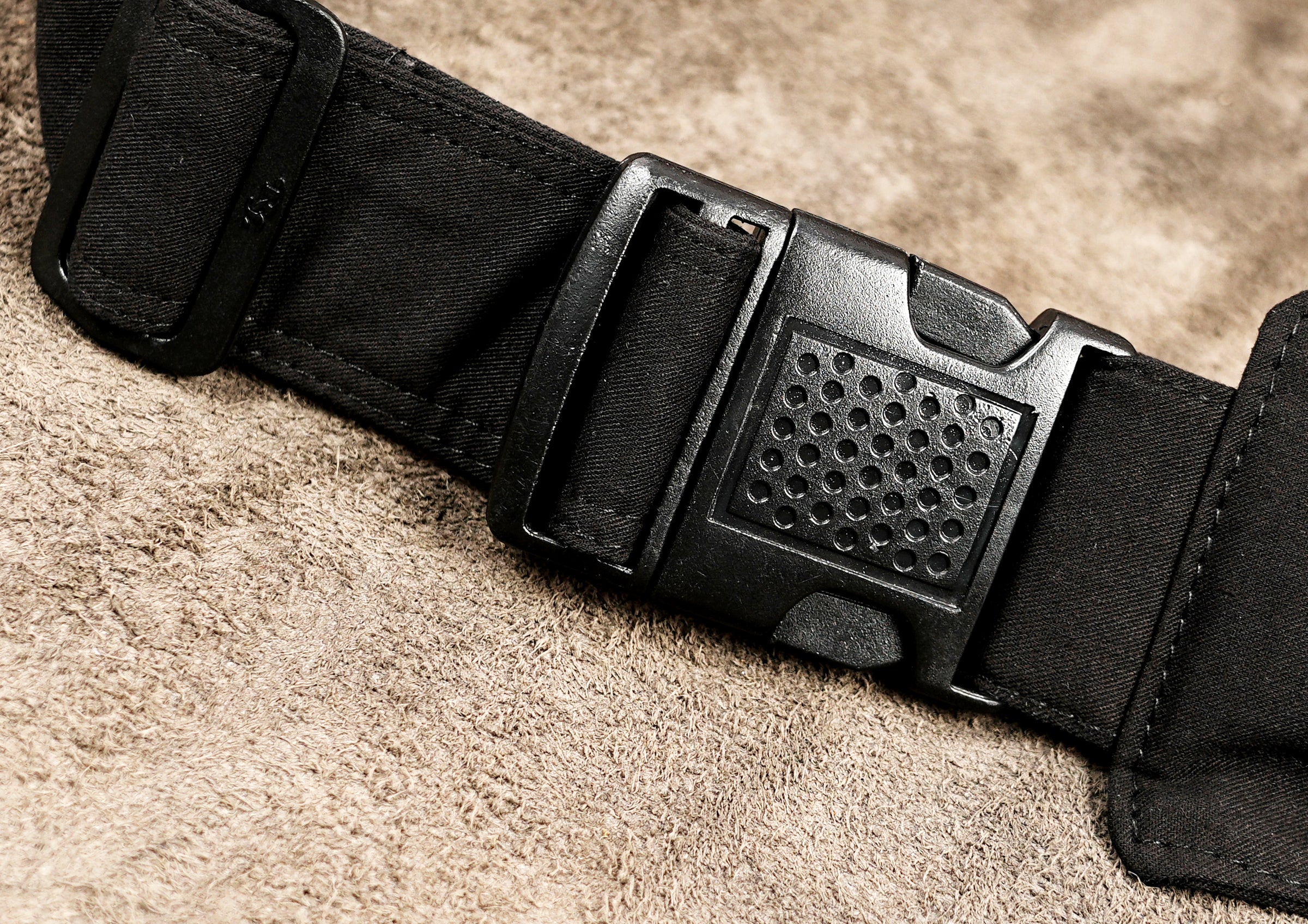 Steampunk style black cotton utility belt with metal studs