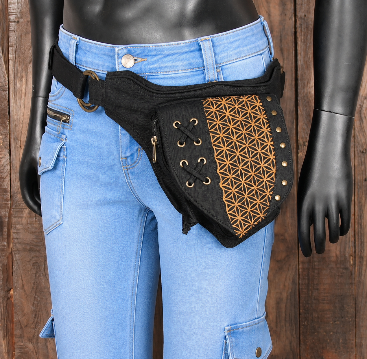 Festival Waist Belt Bag with Sacred Geometry Detail and Everyday Function