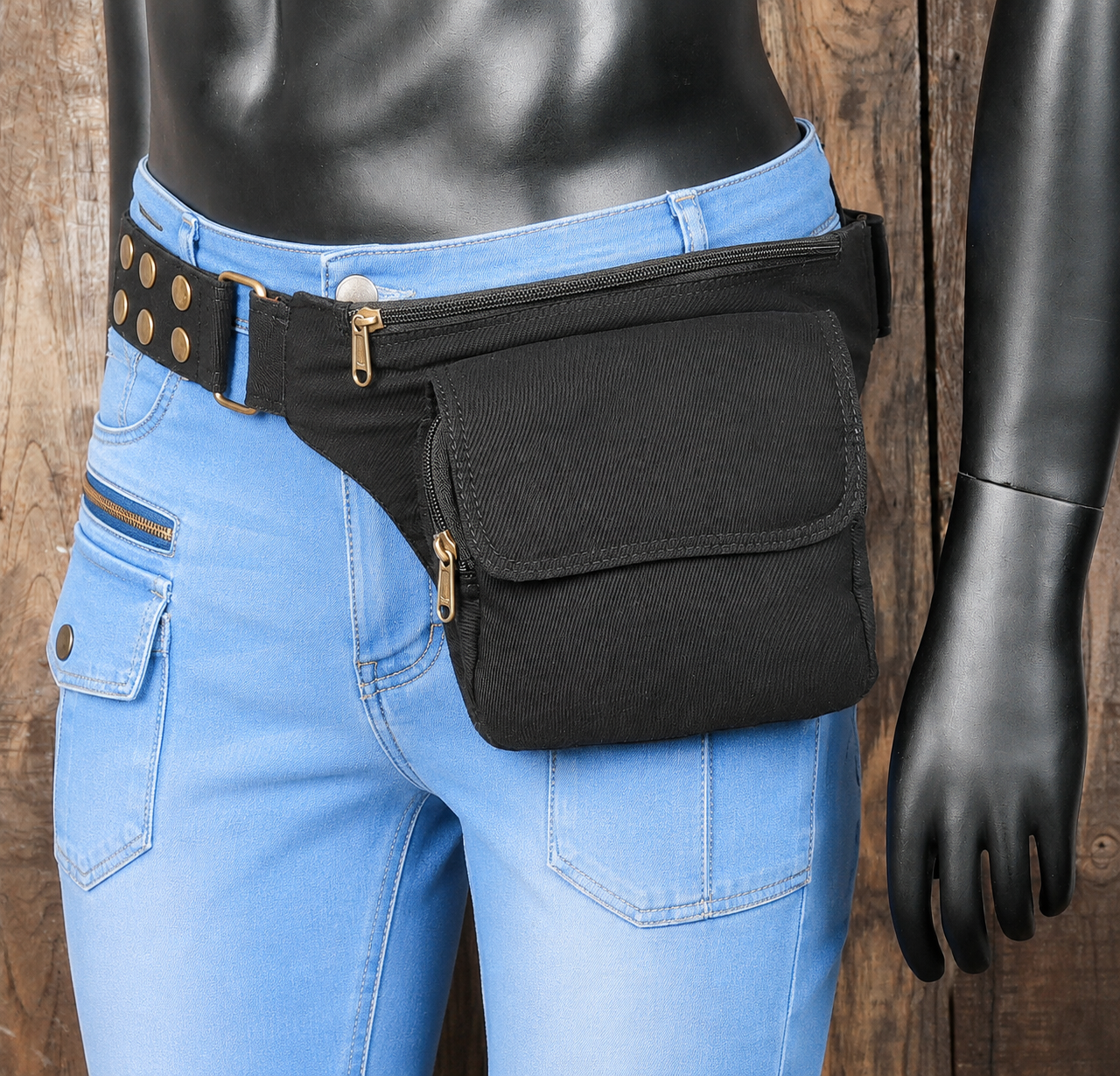 Everyday Carry Waist Pouch in Cotton with Secure Zipper Closure