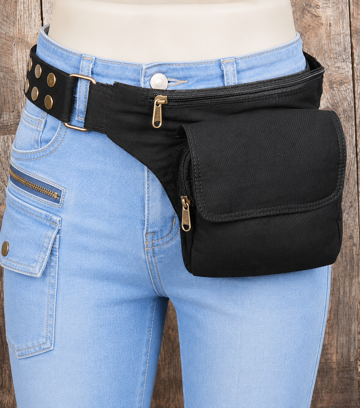 Travel Friendly Cotton Waist Bag with Easy Access Storage Compartments