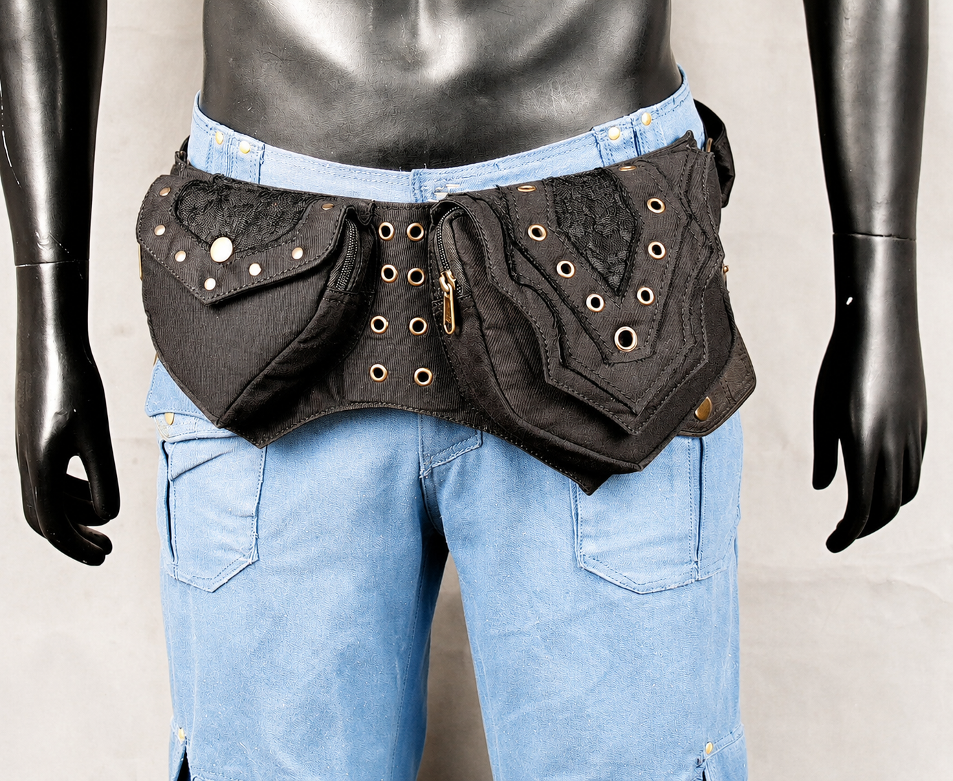Cotton hip bag featuring detailed craftsmanship and durable fabric