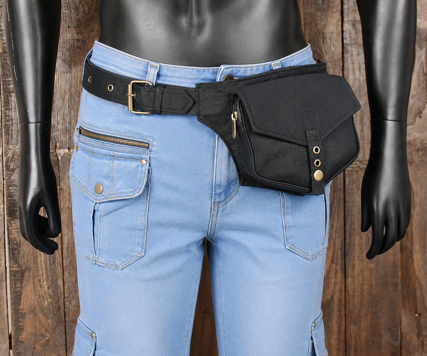 Compact waist belt pouch for phone wallet and essentials
