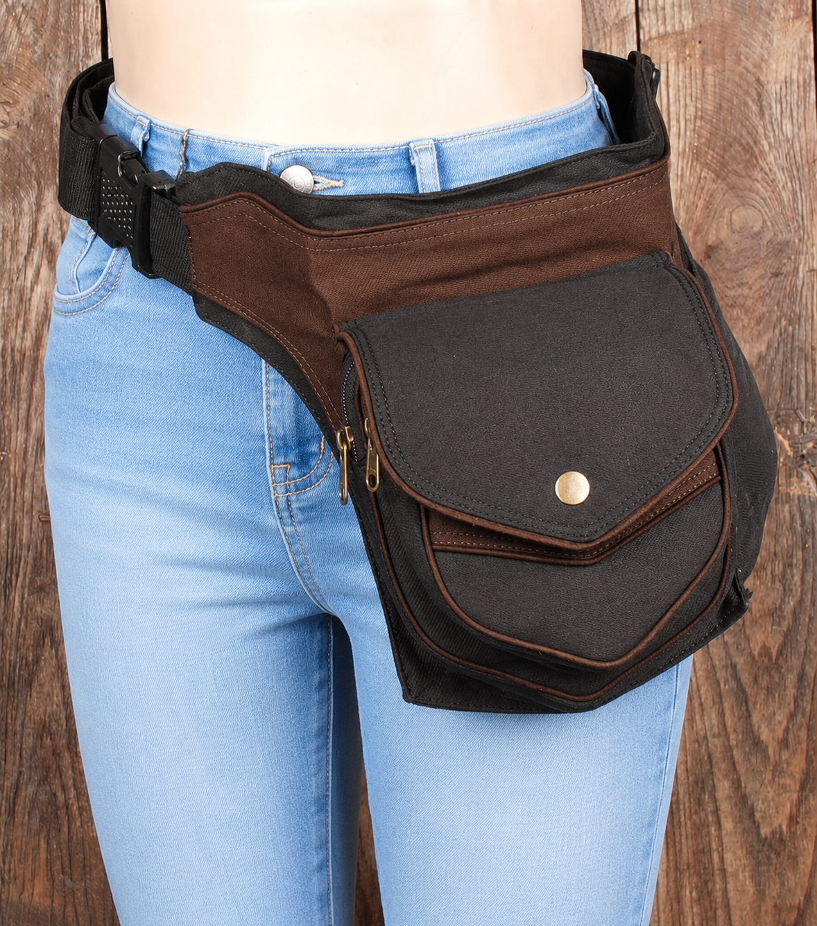 Cotton utility waist pouch with handcrafted festival inspired look