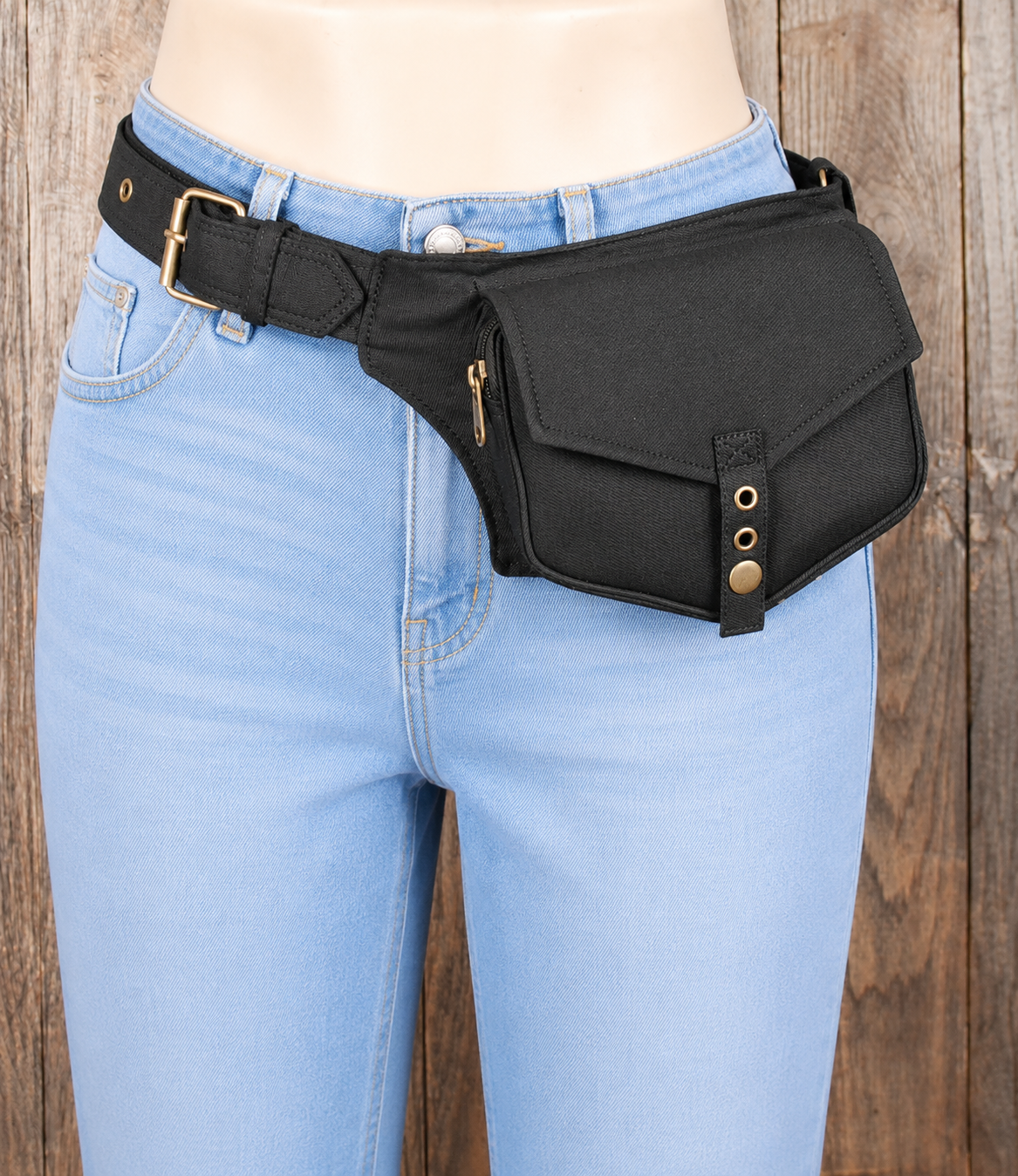 Handmade cotton belt bag with practical storage pocket design