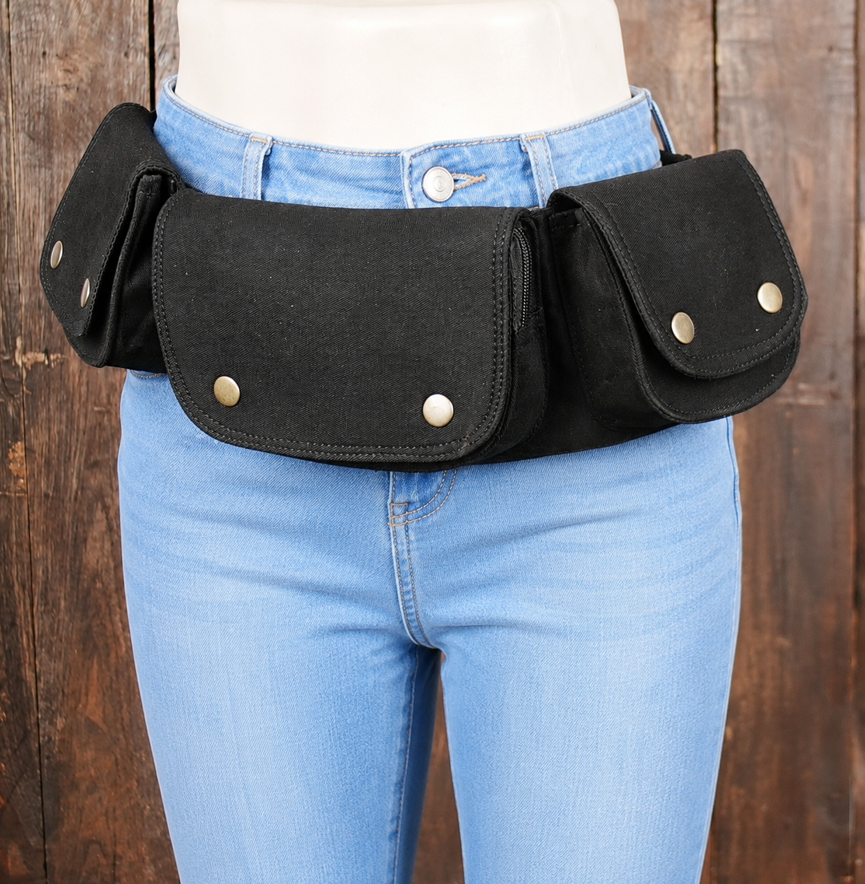 Handmade Cotton Hip Bag with Functional Pockets
