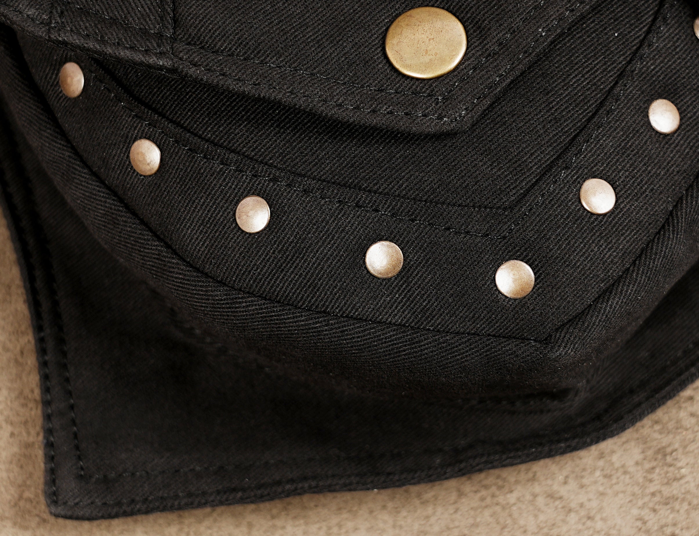 Functional black cotton hip bag for festival wear
