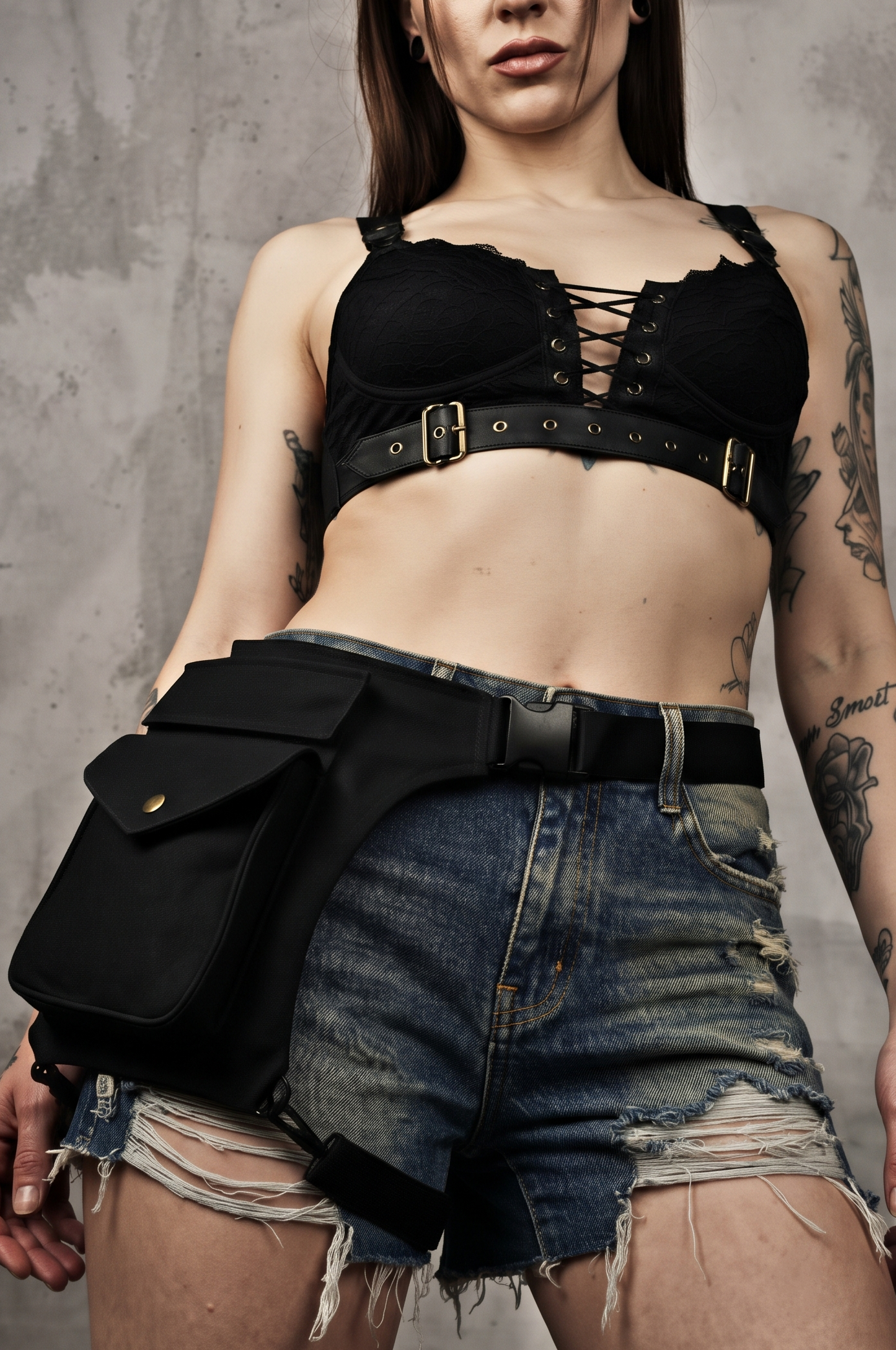Cotton Drop Leg Bag Multi Pocket Festival Utility Belt for Unisex Travel.