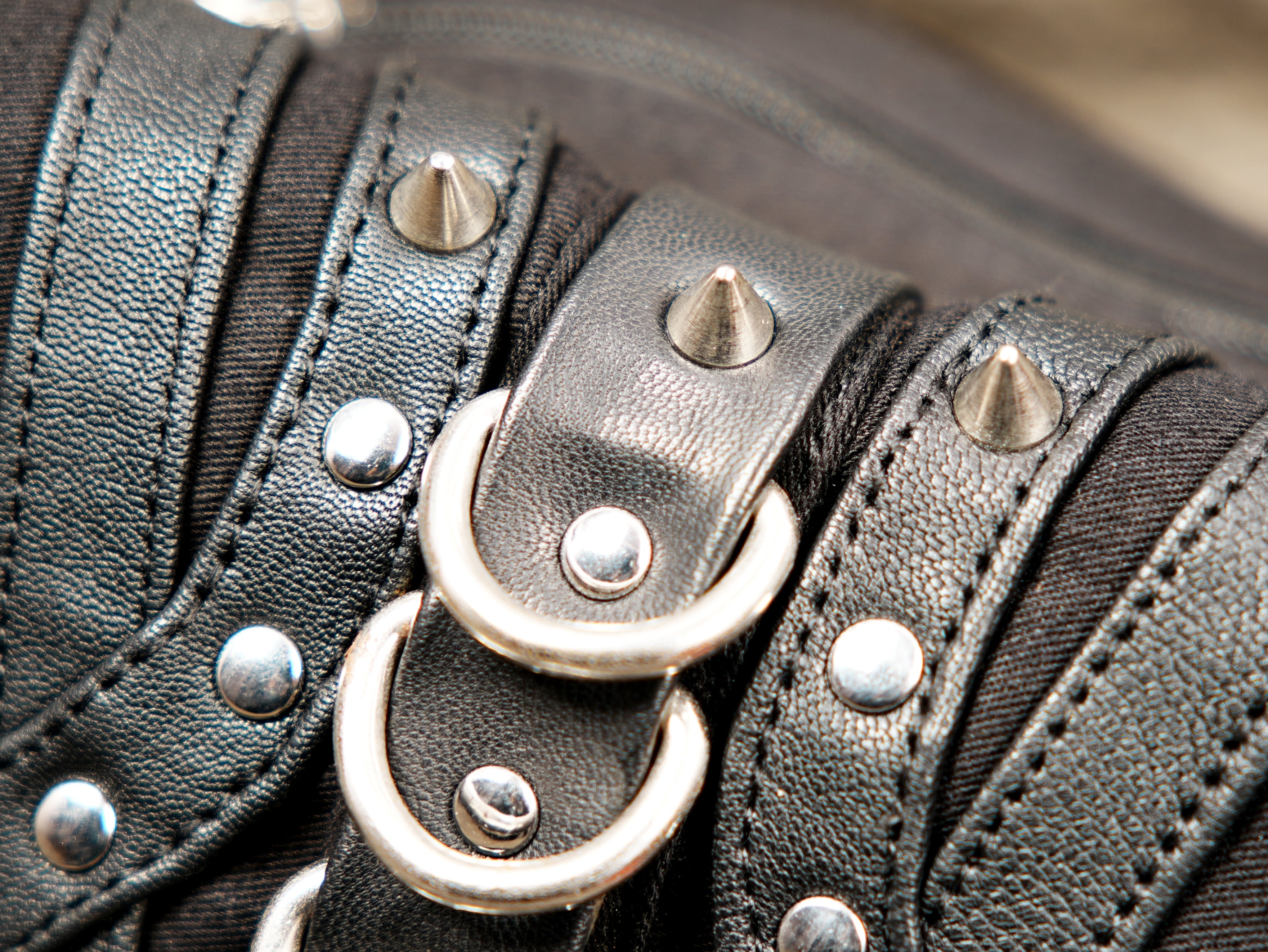Heavy-duty black canvas biker leg bag with adjustable straps and secure pockets.