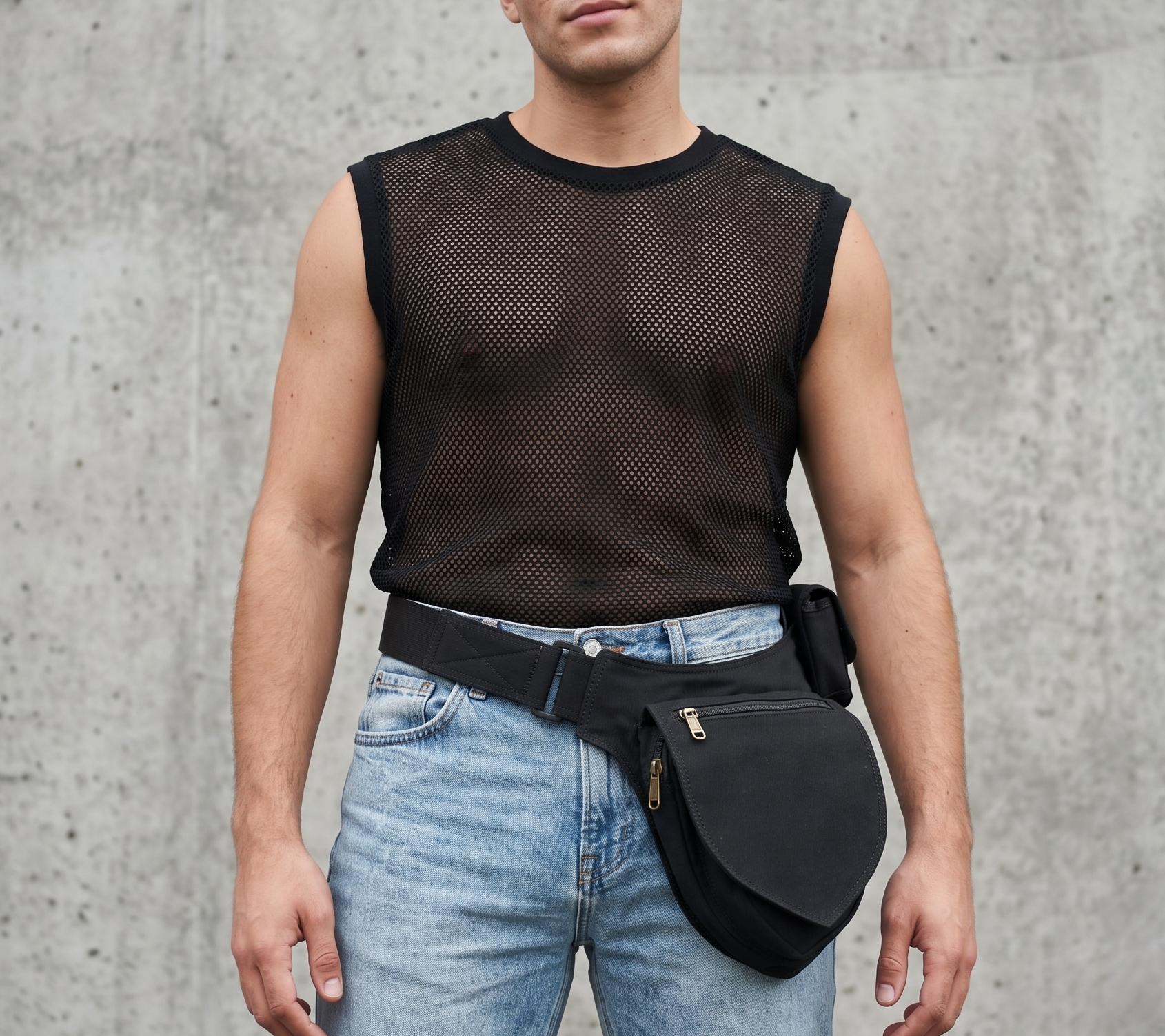 Plain black crossbody sling bag with front zip pocket and neat stitching, made from soft cotton