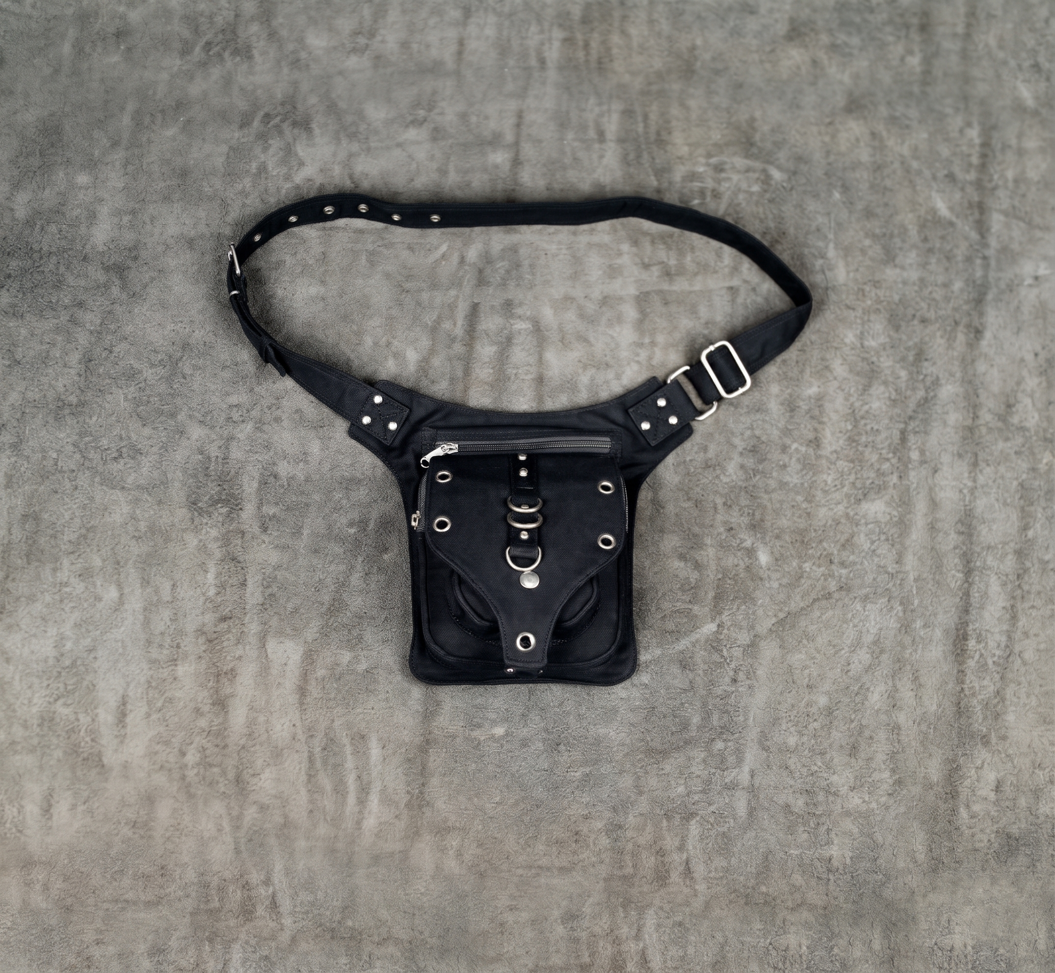 Multi pocket cotton hip pack for travel and festivals