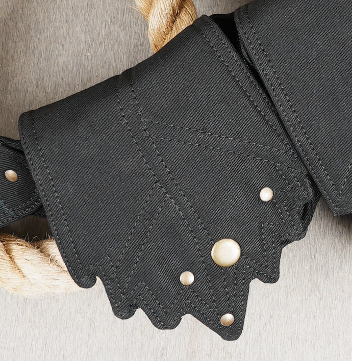 Stylish and secure alternative to a fanny pack: multi-pouch black canvas hip belt.