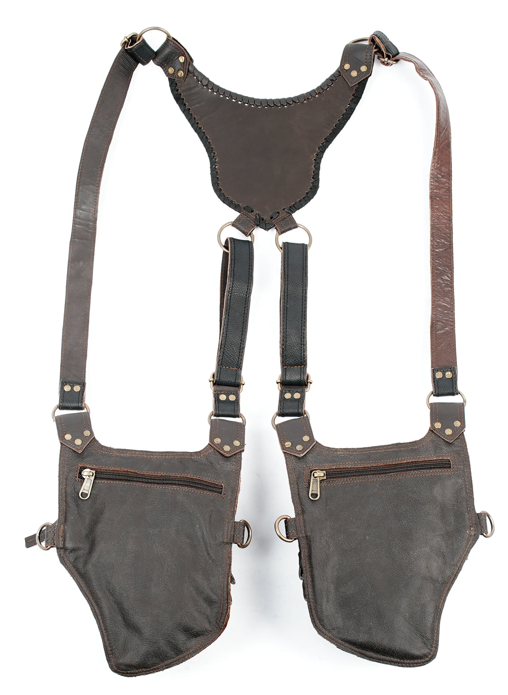 Travel utility leather holster with secure pouch design