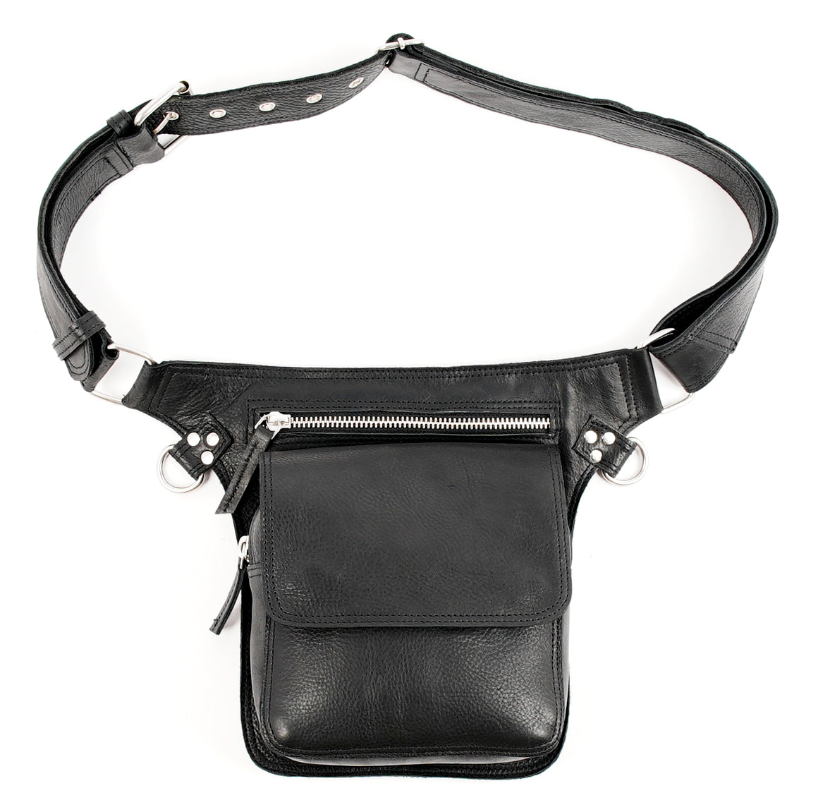 Handmade Leather Waist Belt Bag for Hands-Free Carry || Leather Utility Waist Belt for Unisex || Genuine Leather Waist Belt with Front Utility Pouch (LT/NS/WB/6001)