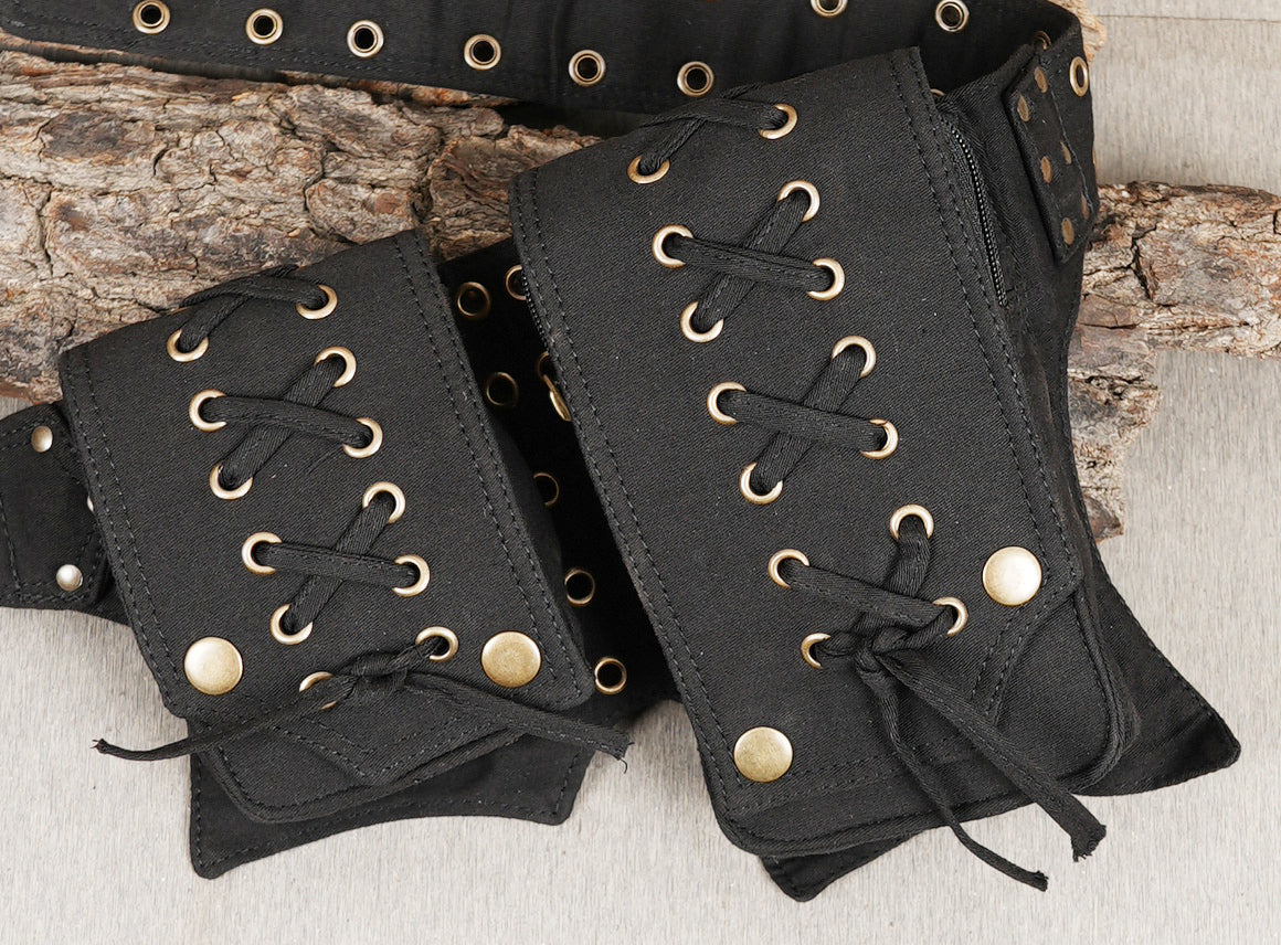 Handmade steampunk hip bag and festival waist pack