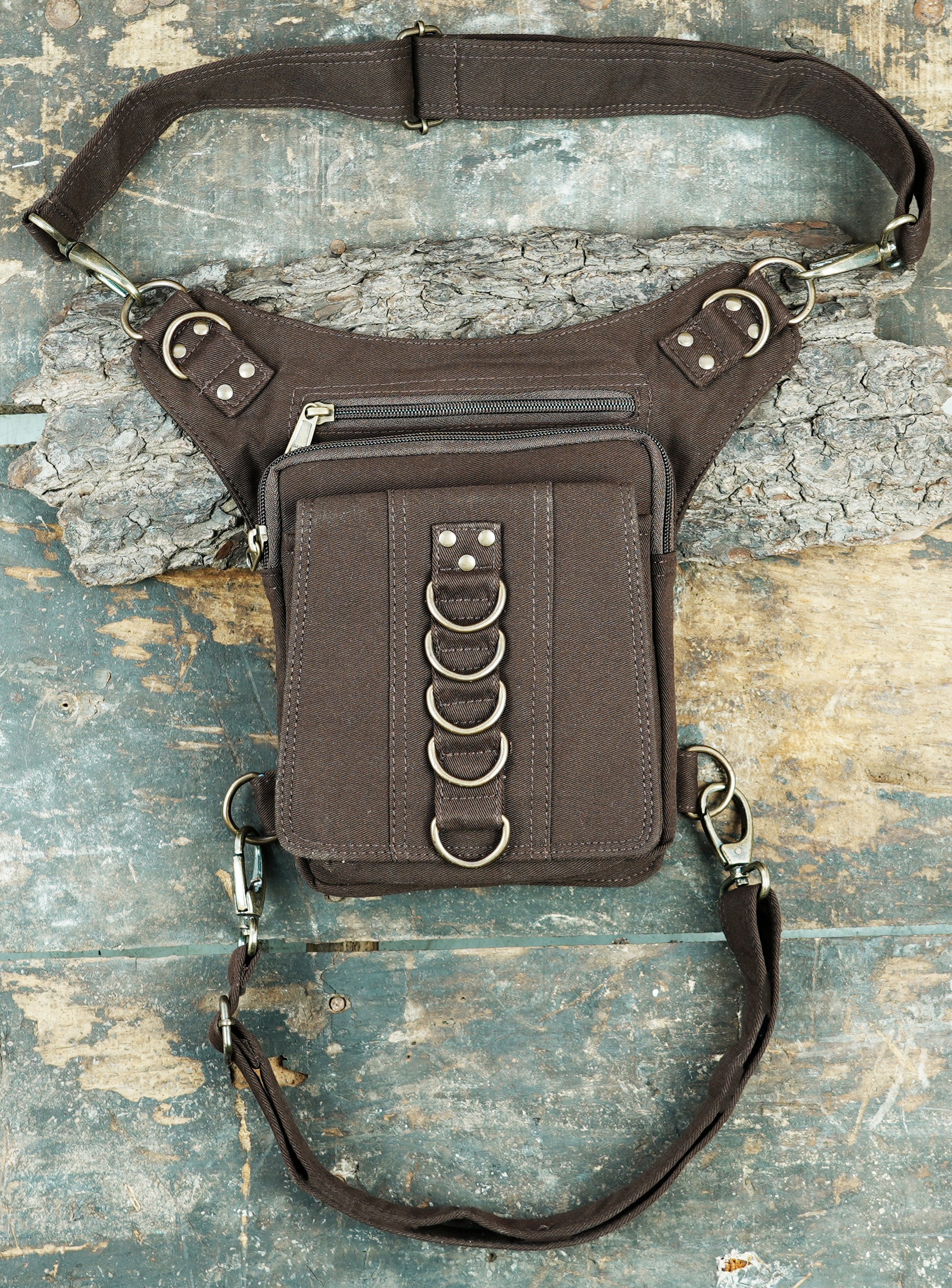 Statement gothic waist bag for festivals and cosplay