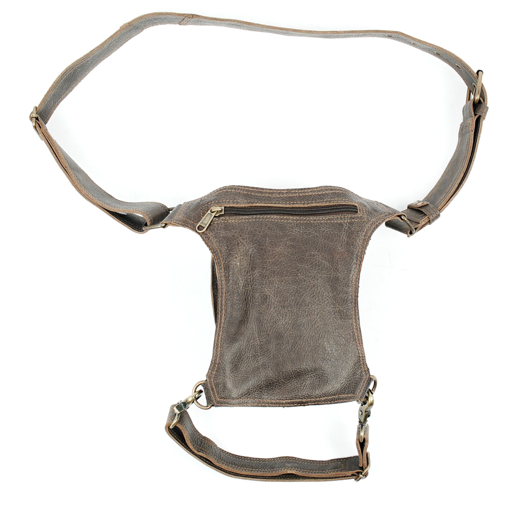 Full-grain leather waist thigh utility harness