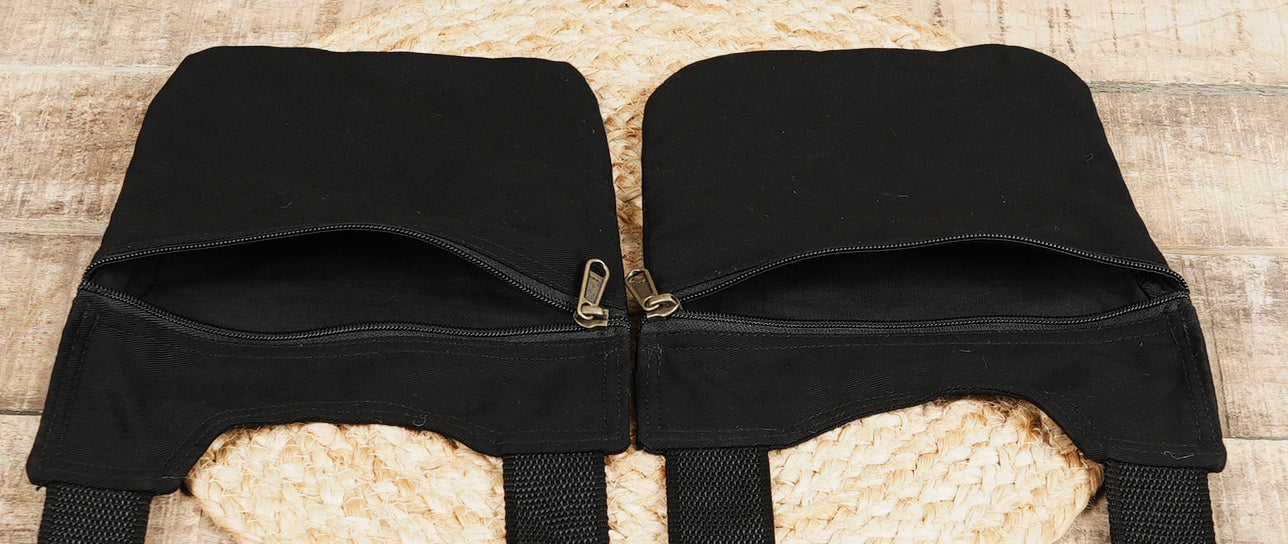 Gothic style cotton chest holster with double pouches