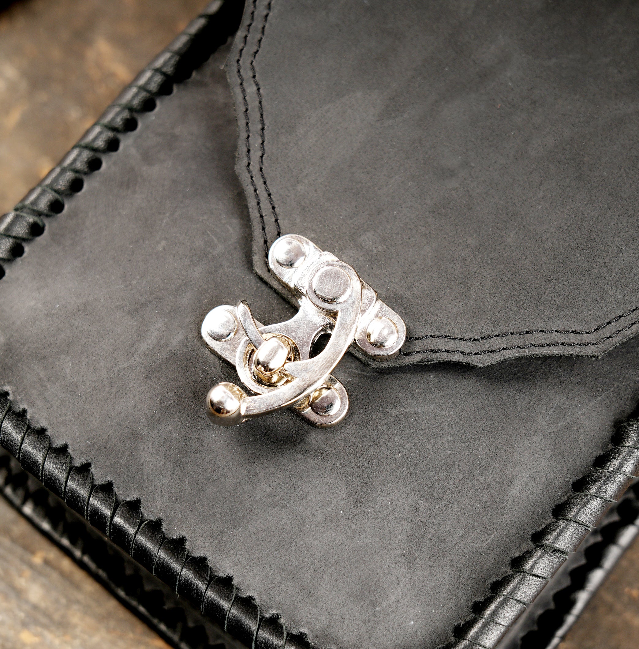 Leather Festival Waist Belt Bag – Black