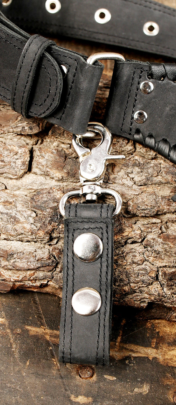 Handmade Leather Utility Belt with Metal Buckle