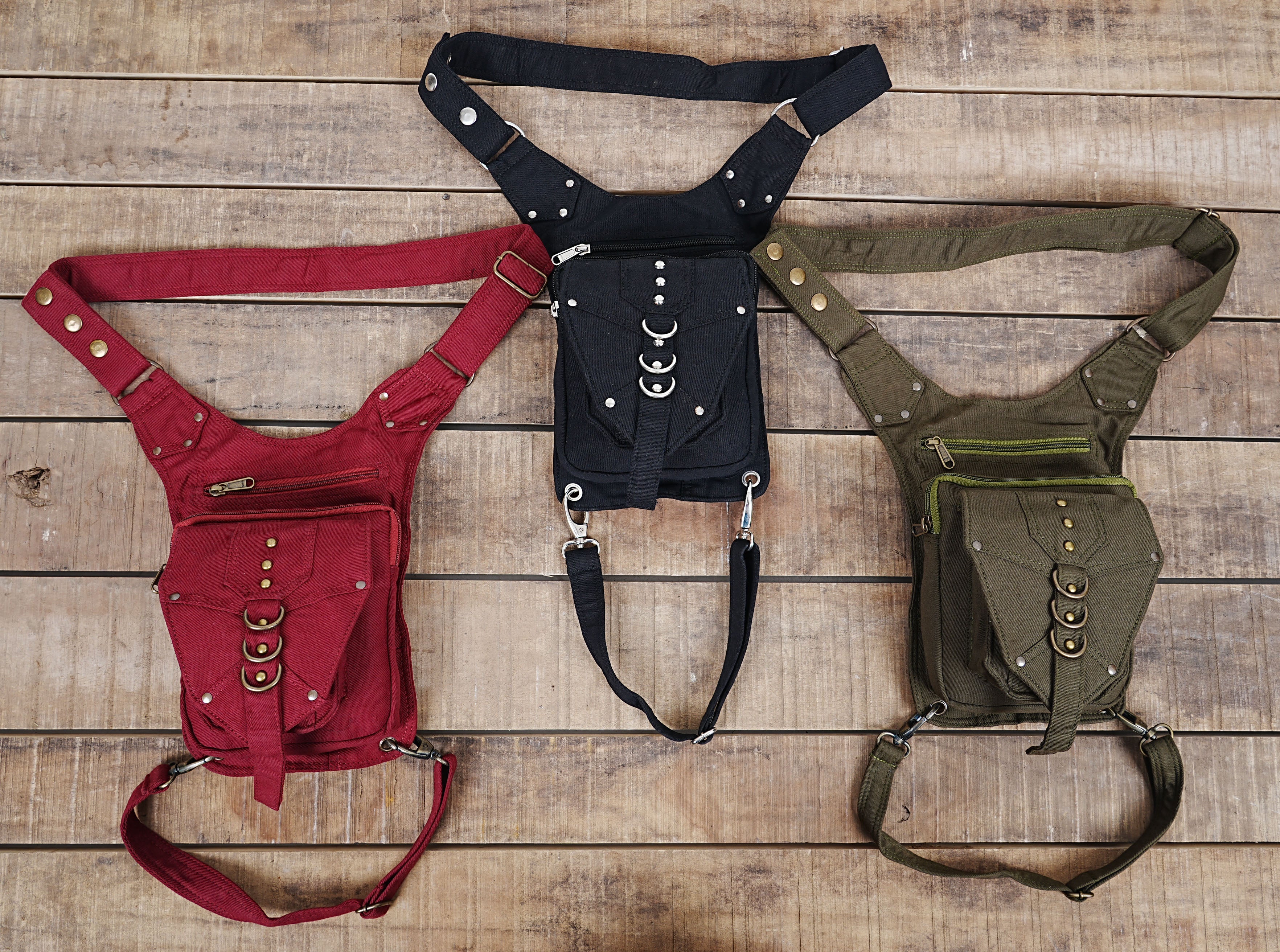 Festival Survival Hip Bag - Drop Leg Pouch - Black Alternative Fashion