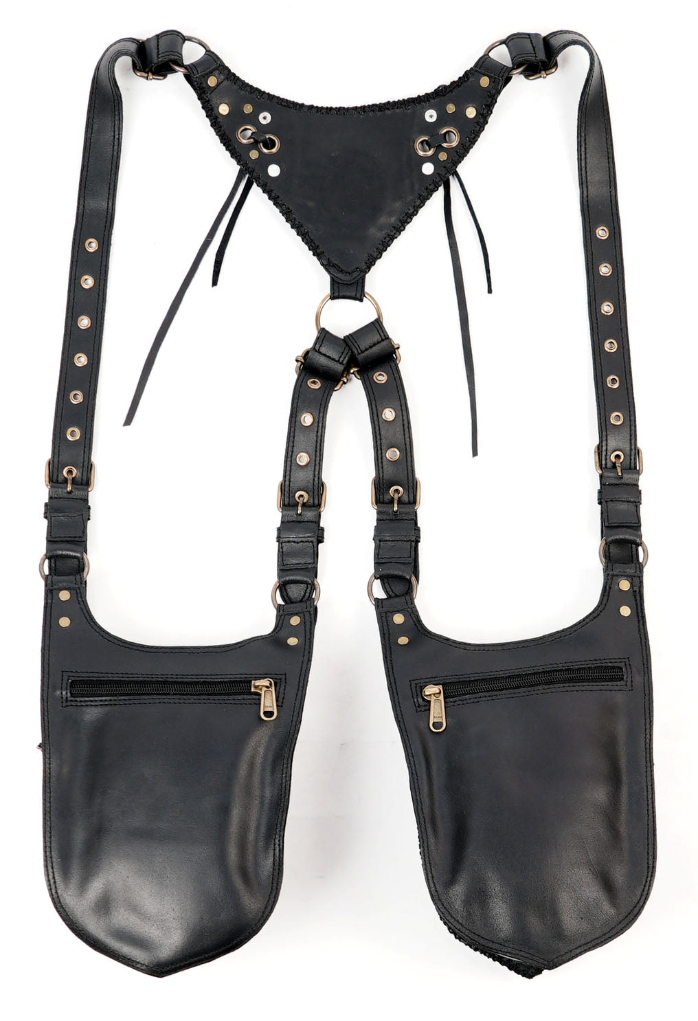 Unisex leather utility holster with adjustable straps