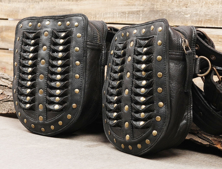 Artisan crafted leather utility holster with brass hardware