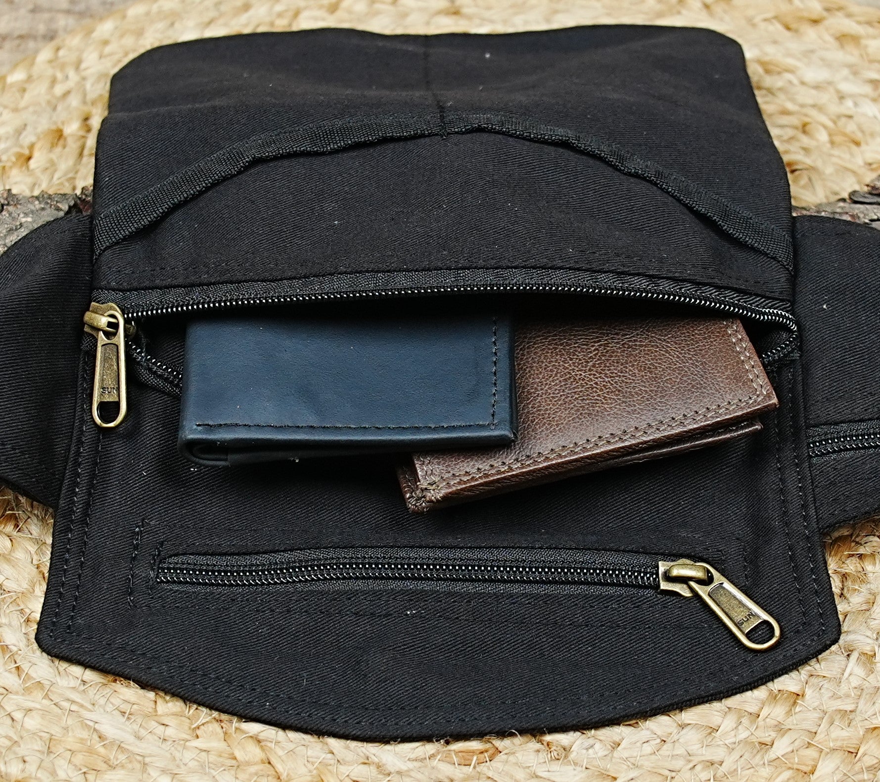 Black utility belt bag for hiking, work, and walking