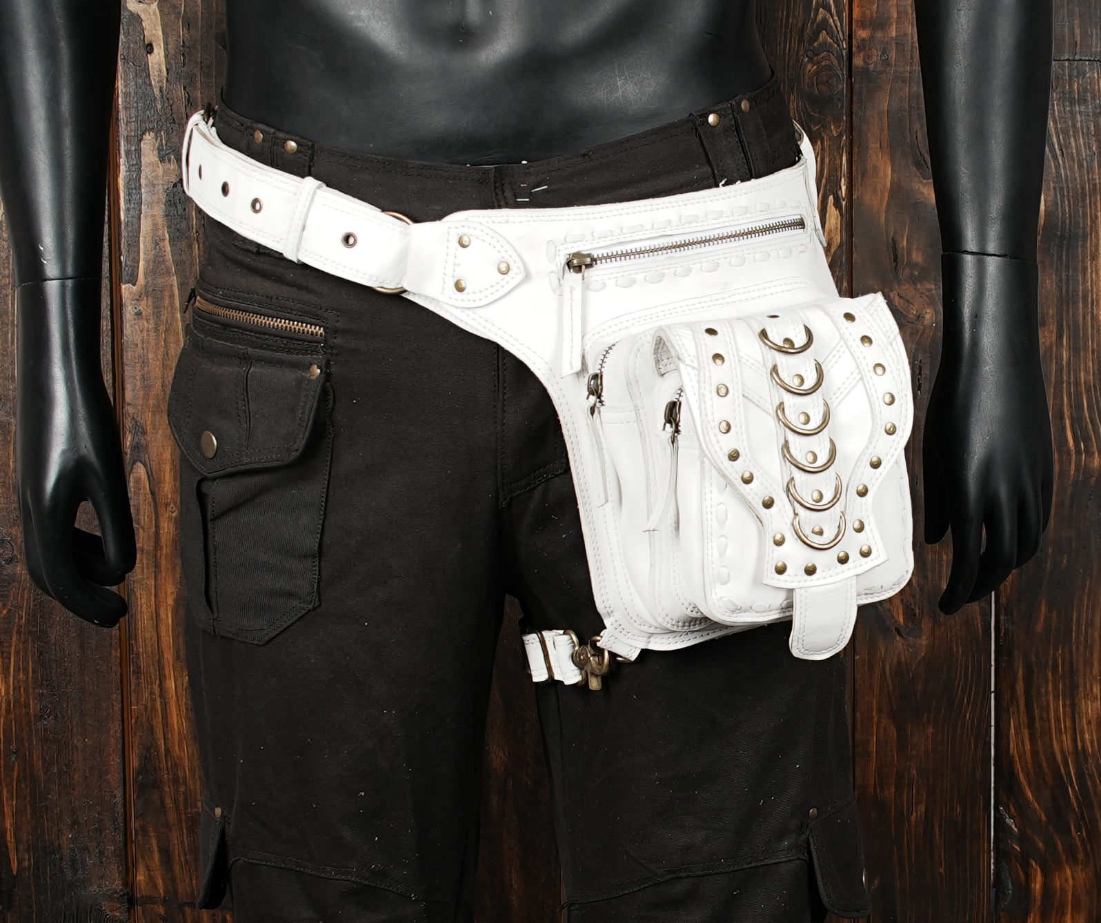 white leather waist bag
