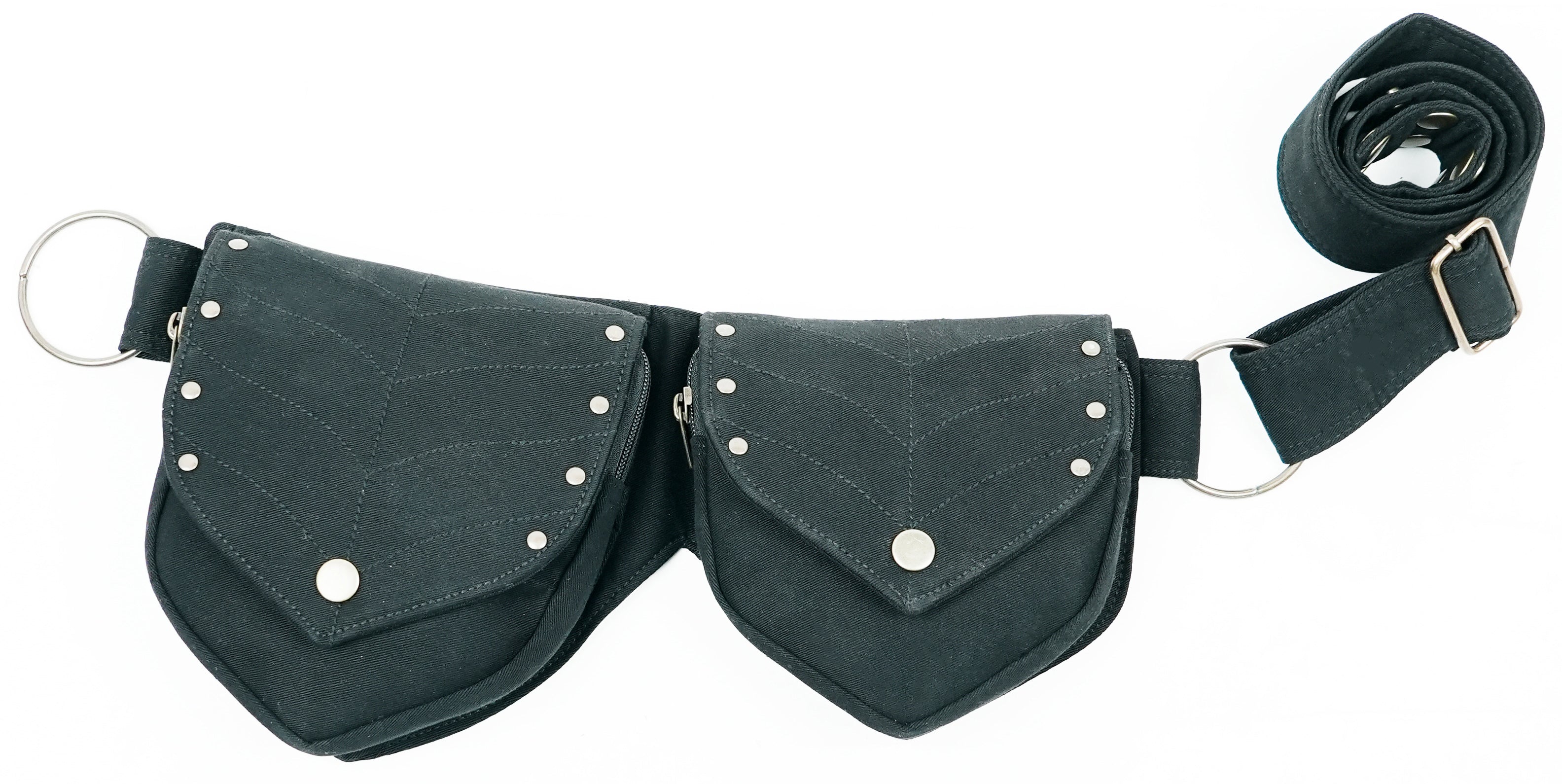 Steampunk fashion belt bag with D-ring adjustable strap