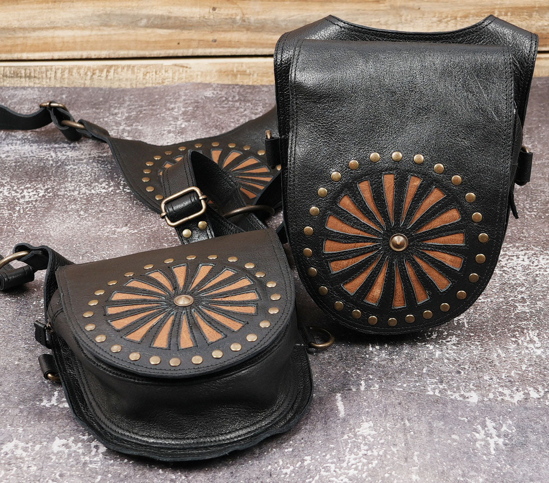 Artisan crafted leather harness with adjustable straps