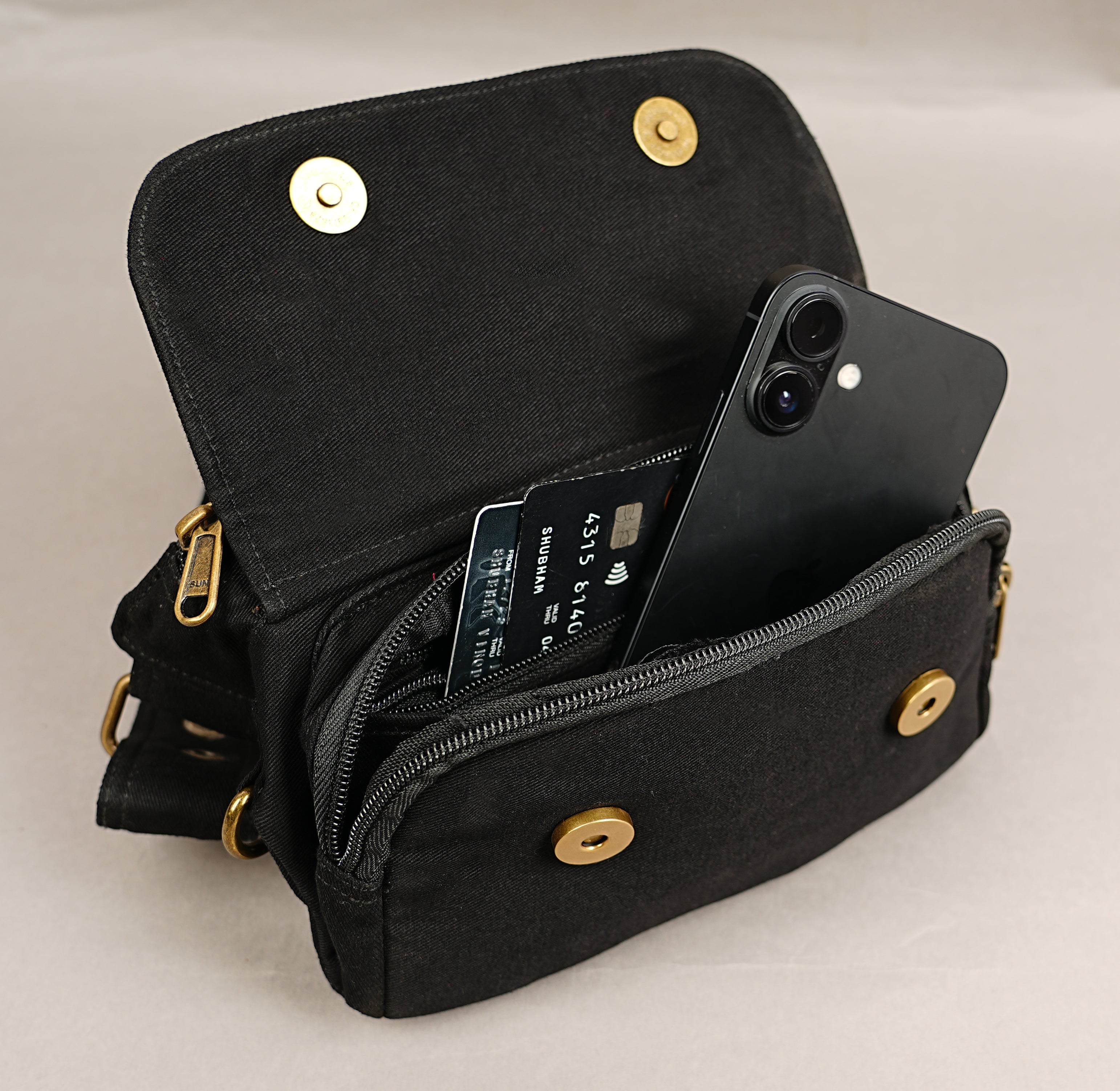 Festival utility waist pouch with adjustable belt and zipper storage