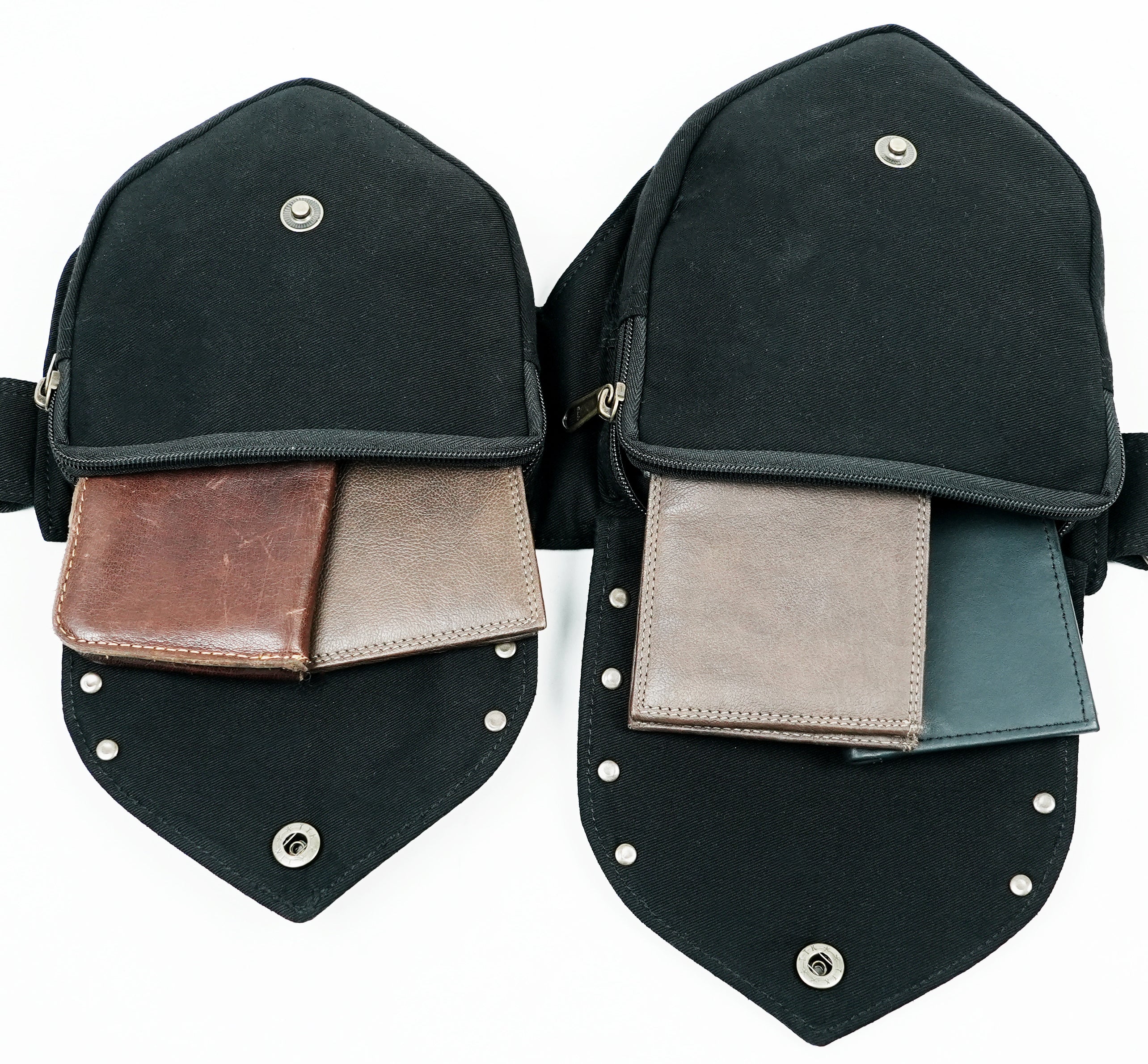 Boho steampunk waist bag with two front pockets