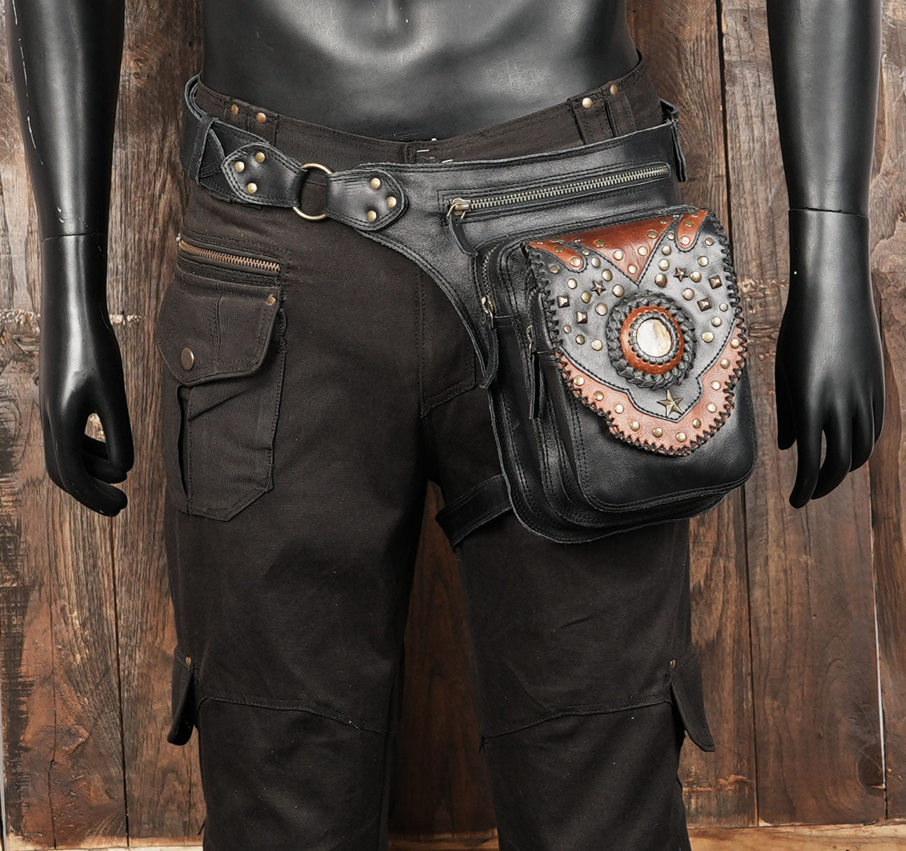 Burning Man Leather Thigh Belt – Unisex Festival  Bag