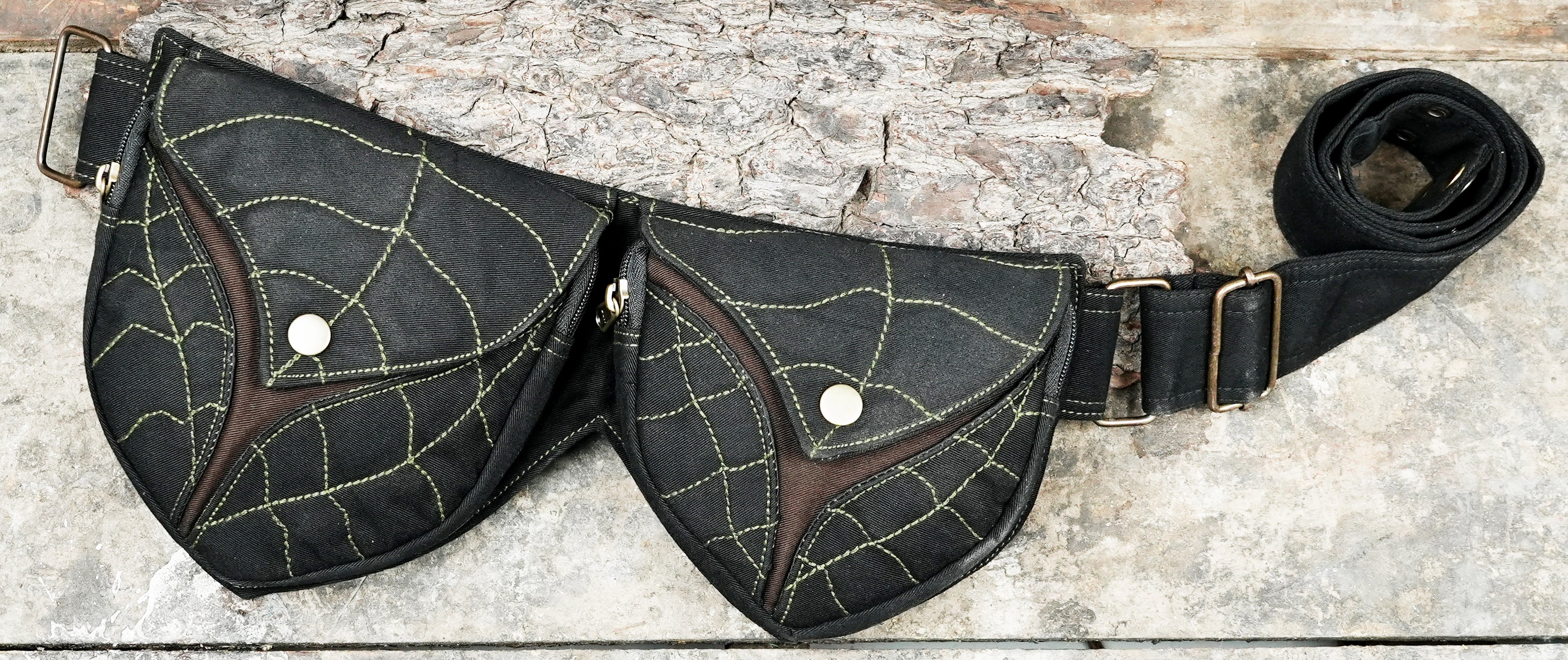 Black cotton belt bag for everyday essentials