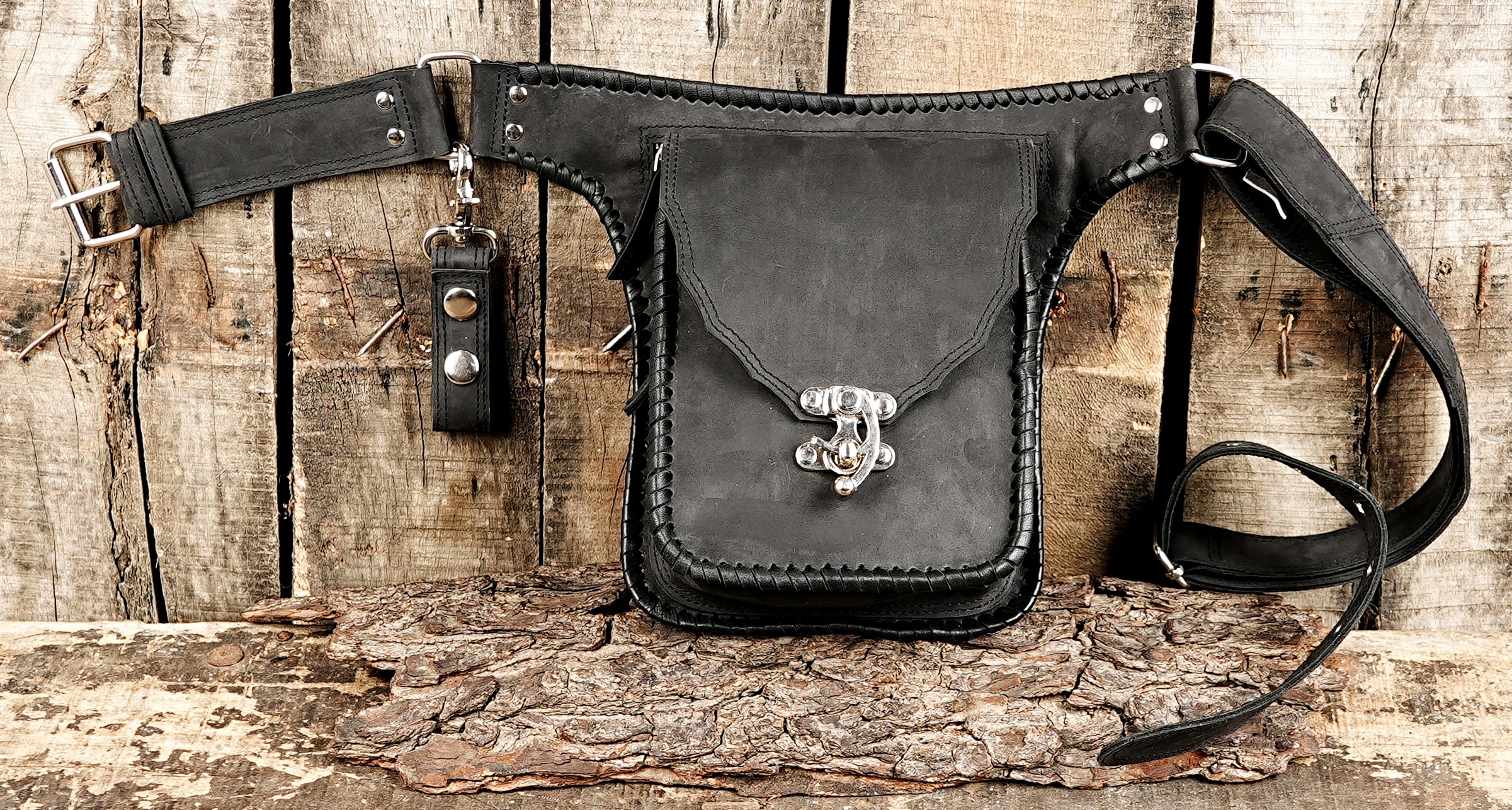 Handmade Leather Waist Belt for Bikers & Travelers