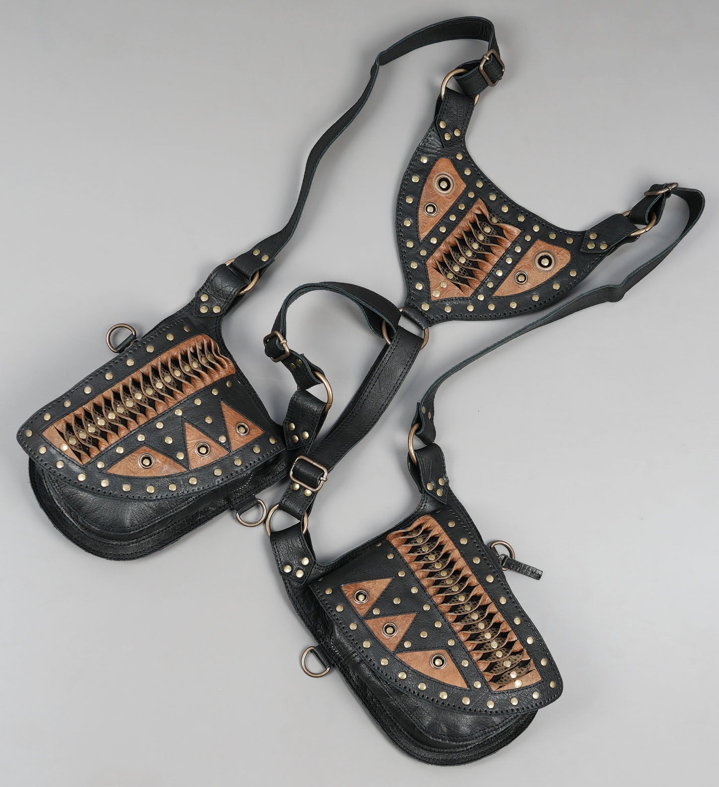 High quality handcrafted leather holster with tribal pattern