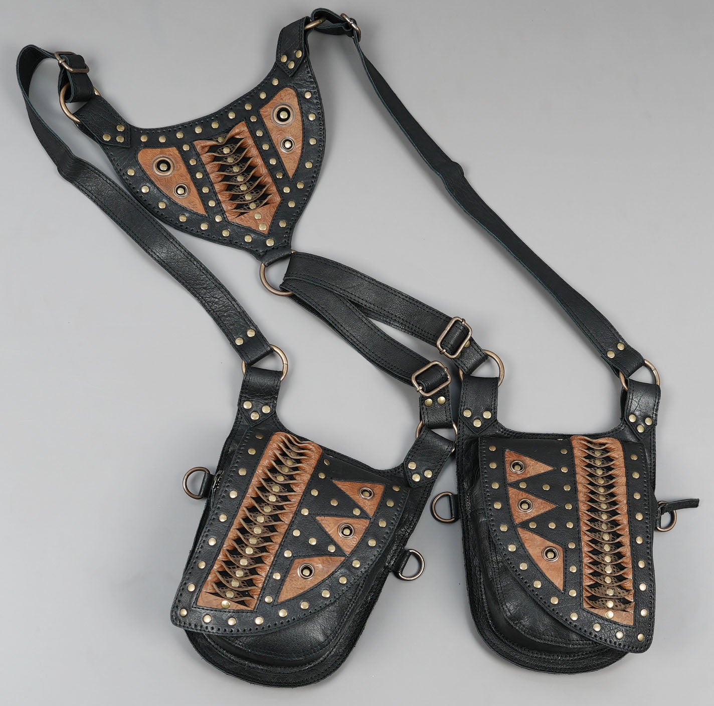 Festival ready leather hip holster with rugged finish