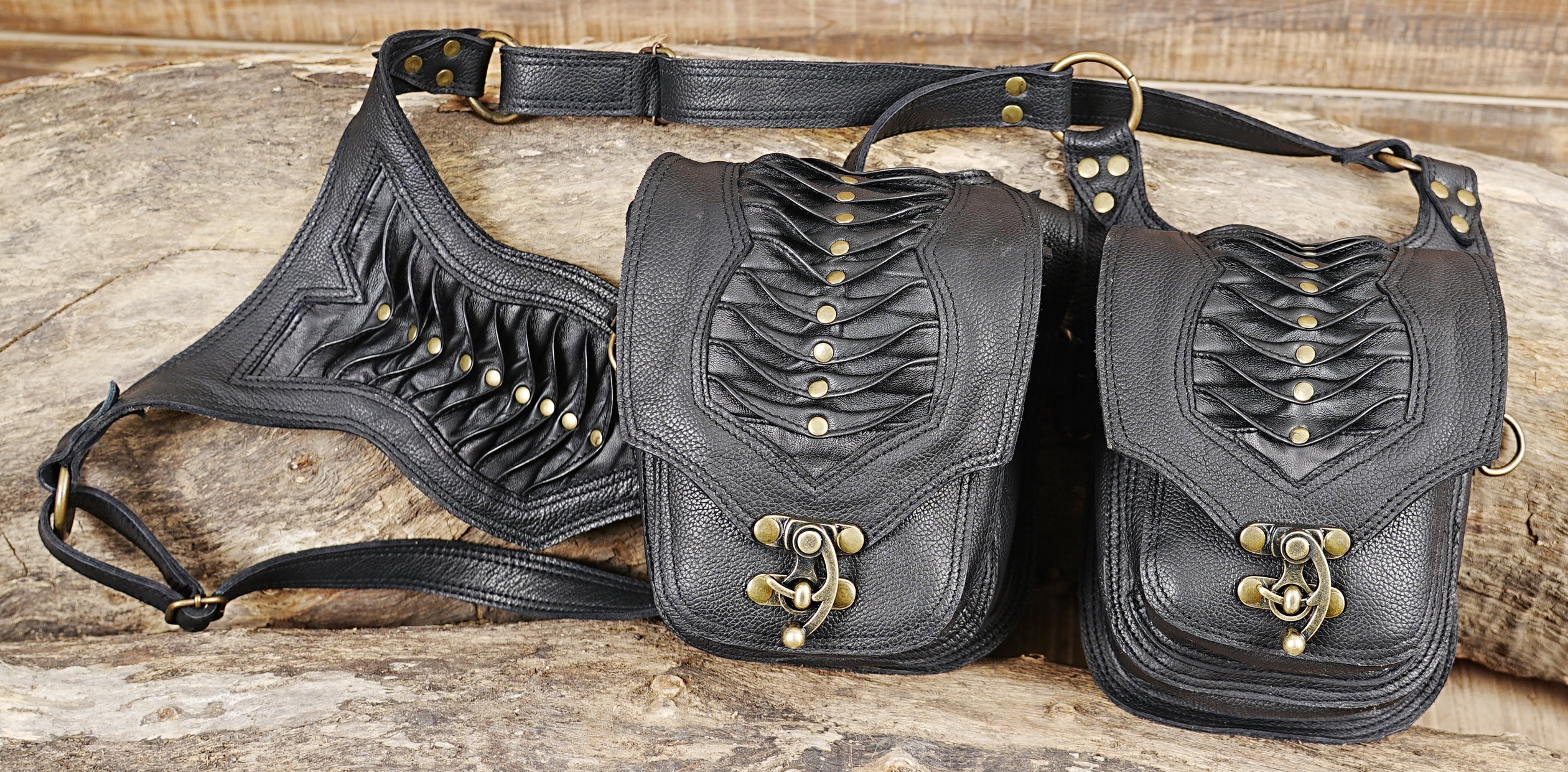 Festival ready leather shoulder holster accessory