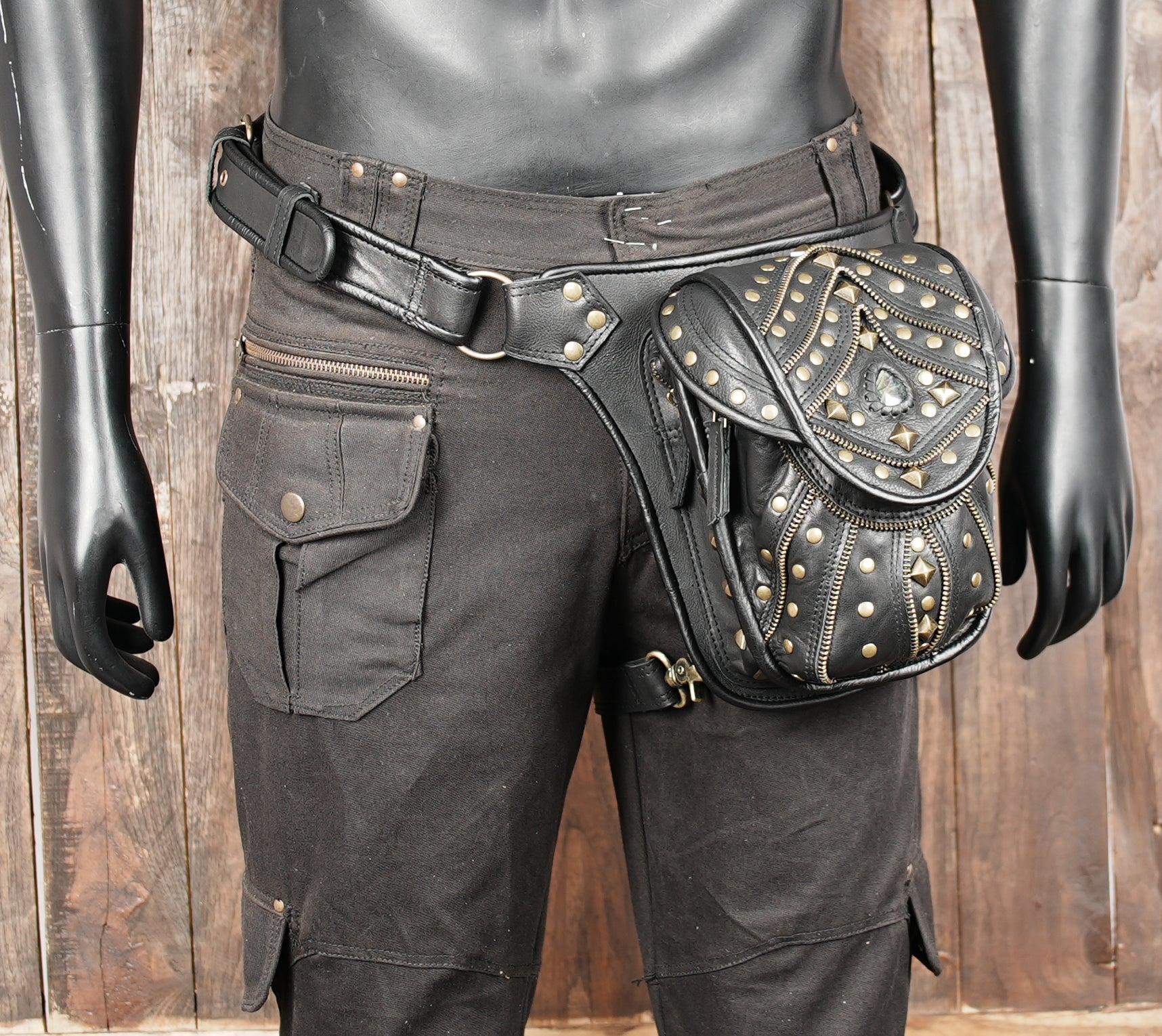 adjustable leather belt holster bag designed for travel, festivals, and daily wear