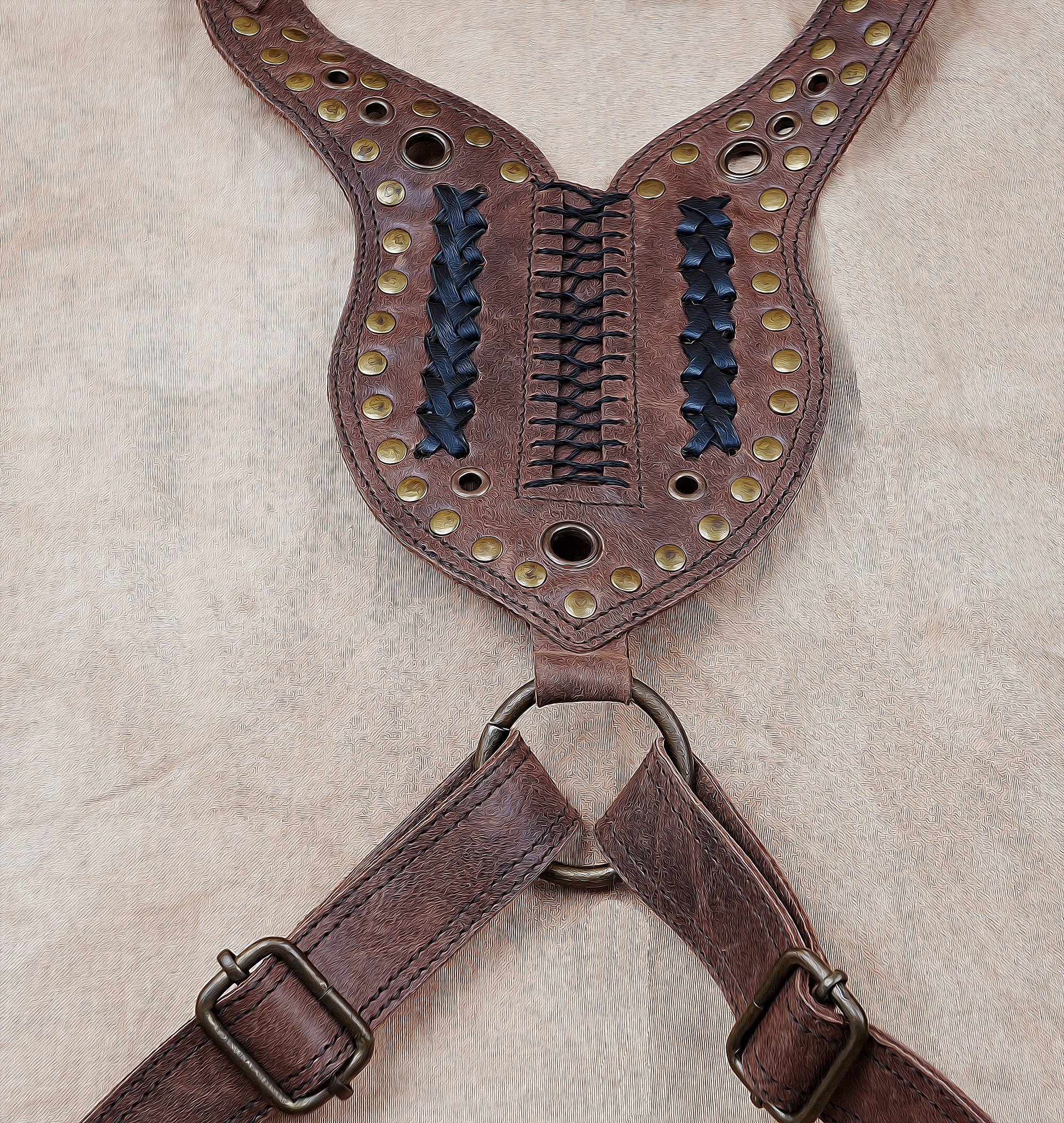 Festival leather utility holster with double detachable pouches